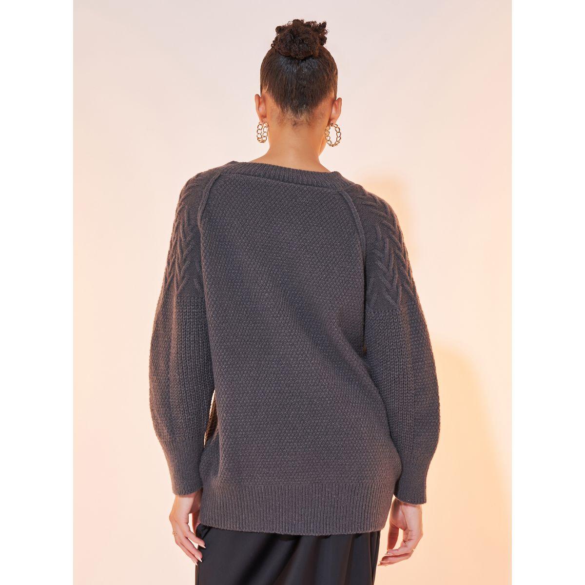 Styli Solid V-neck Long Sleeve Sweater-women-clothing-cardigansandjumpers-jumpers-image-4