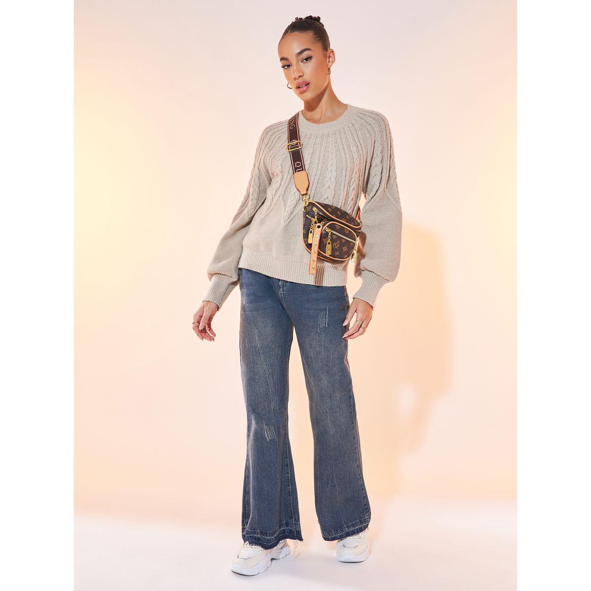 Styli Solid Round Neck Long Sleeve Sweater-women-clothing-cardigansandjumpers-jumpers-image-2