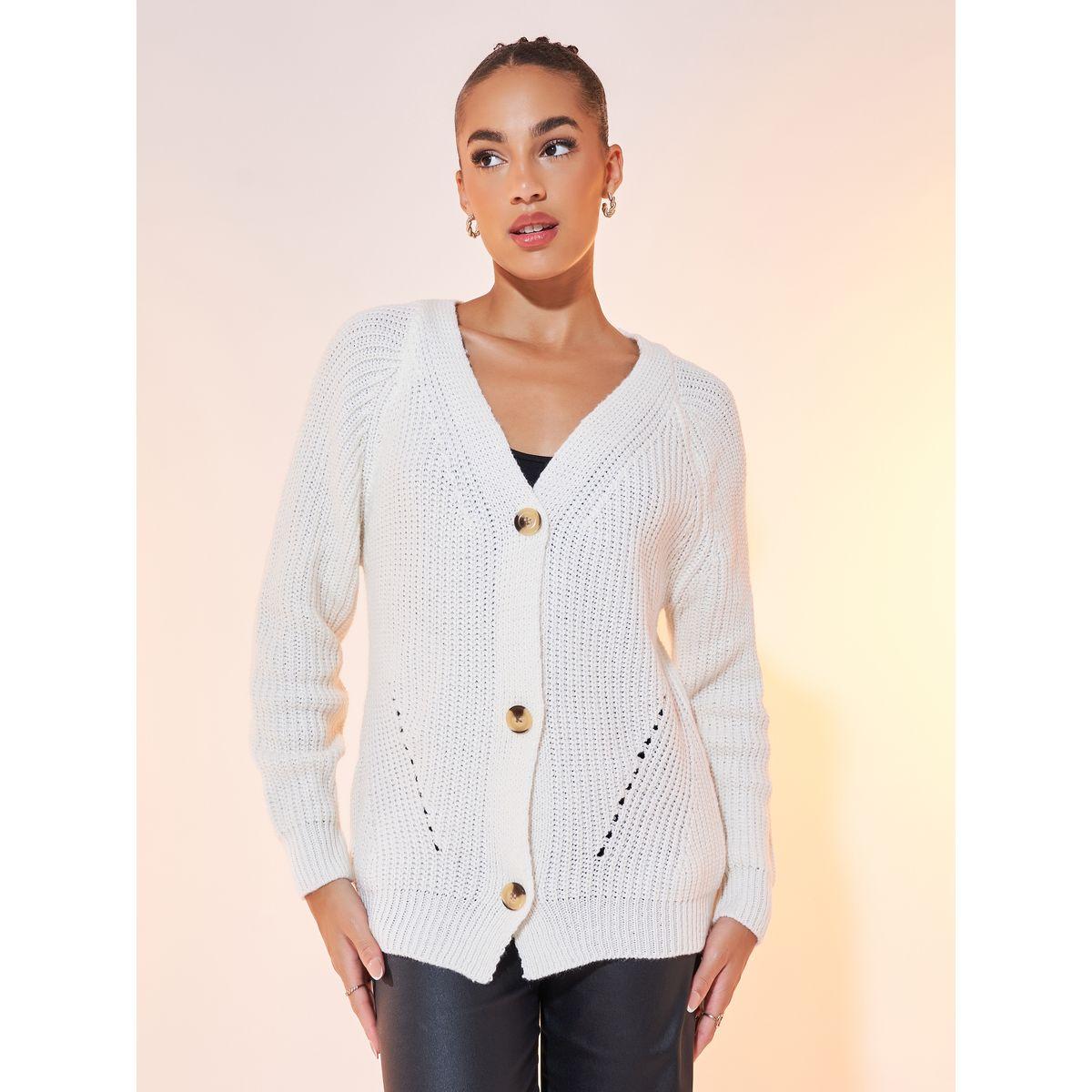 كارديجان سادة بأكمام طويلة وأزرار-women-winterwear-cardigansandjumpers-cardigans-image-1