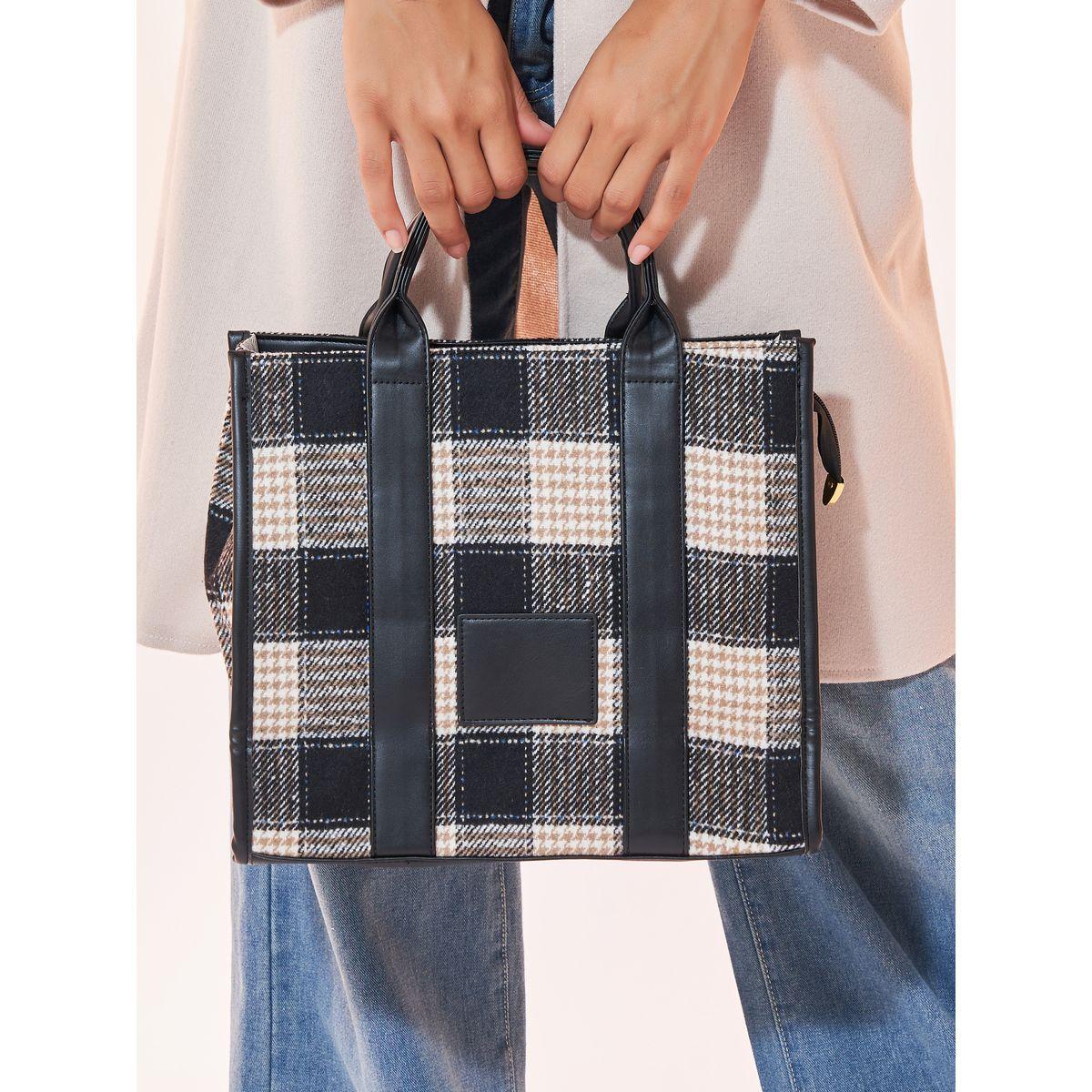 Styli Checked Design Handbag-women-bagsandwallets-handbags-image-4