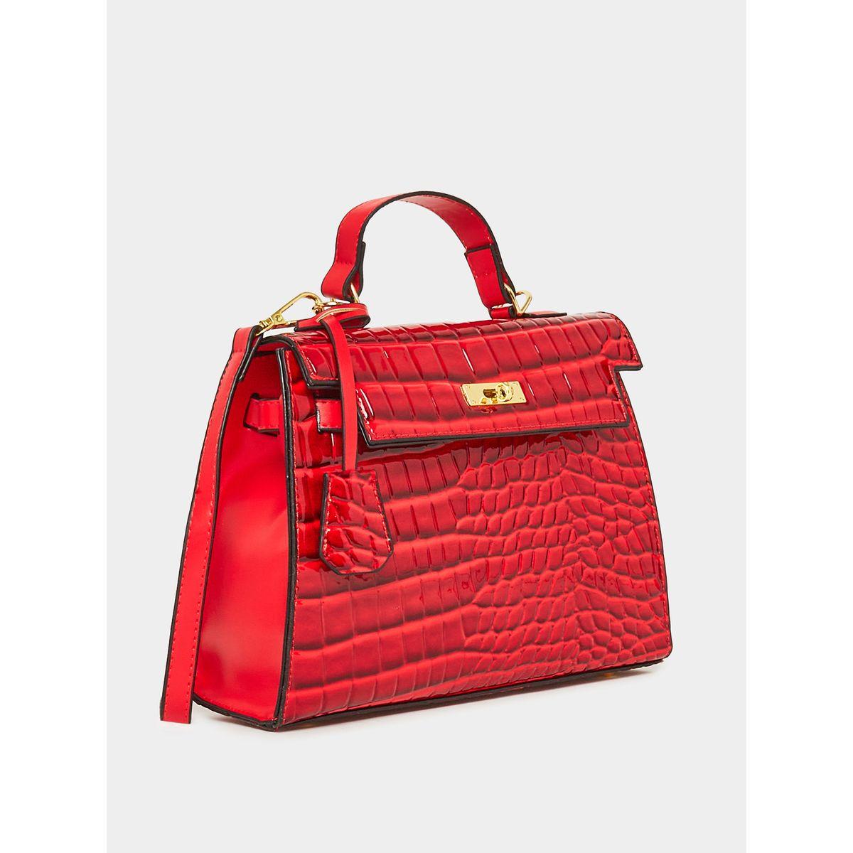 Styli Croc Skin Textured Handbag-women-bagsandwallets-handbags-image-1