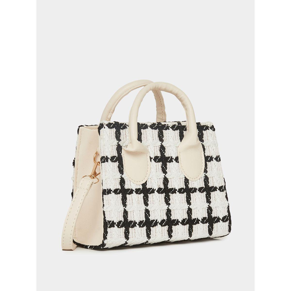 Styli Square Pattern Handbag with Detachable Strap-women-bagsandwallets-handbags-image-1