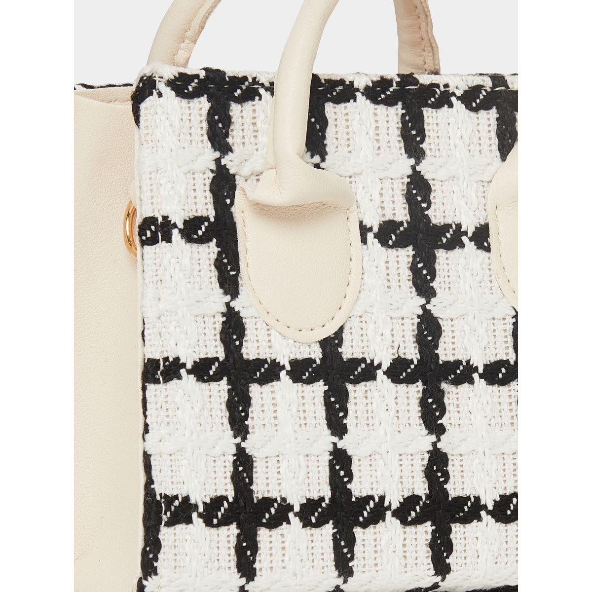 Styli Square Pattern Handbag with Detachable Strap-women-bagsandwallets-handbags-image-3