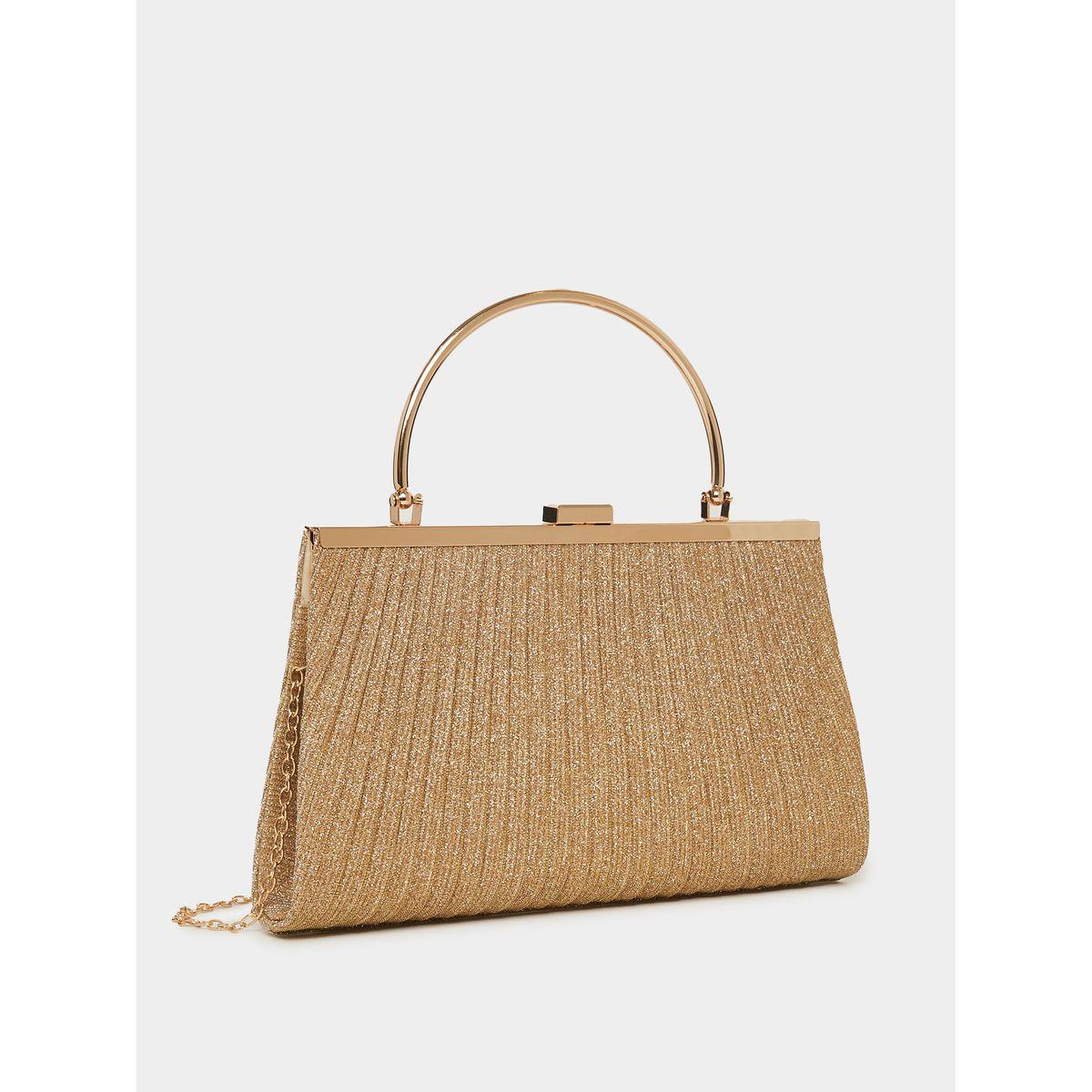 Styli Metallic Clutch Bag with Chain Strap-women-bagsandwallets-handbags-image-1