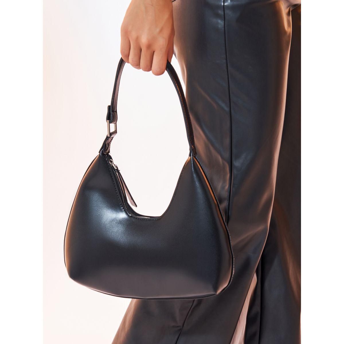Styli Plain Hobo Bag with Zip Closure-women-bagsandwallets-handbags-image-2