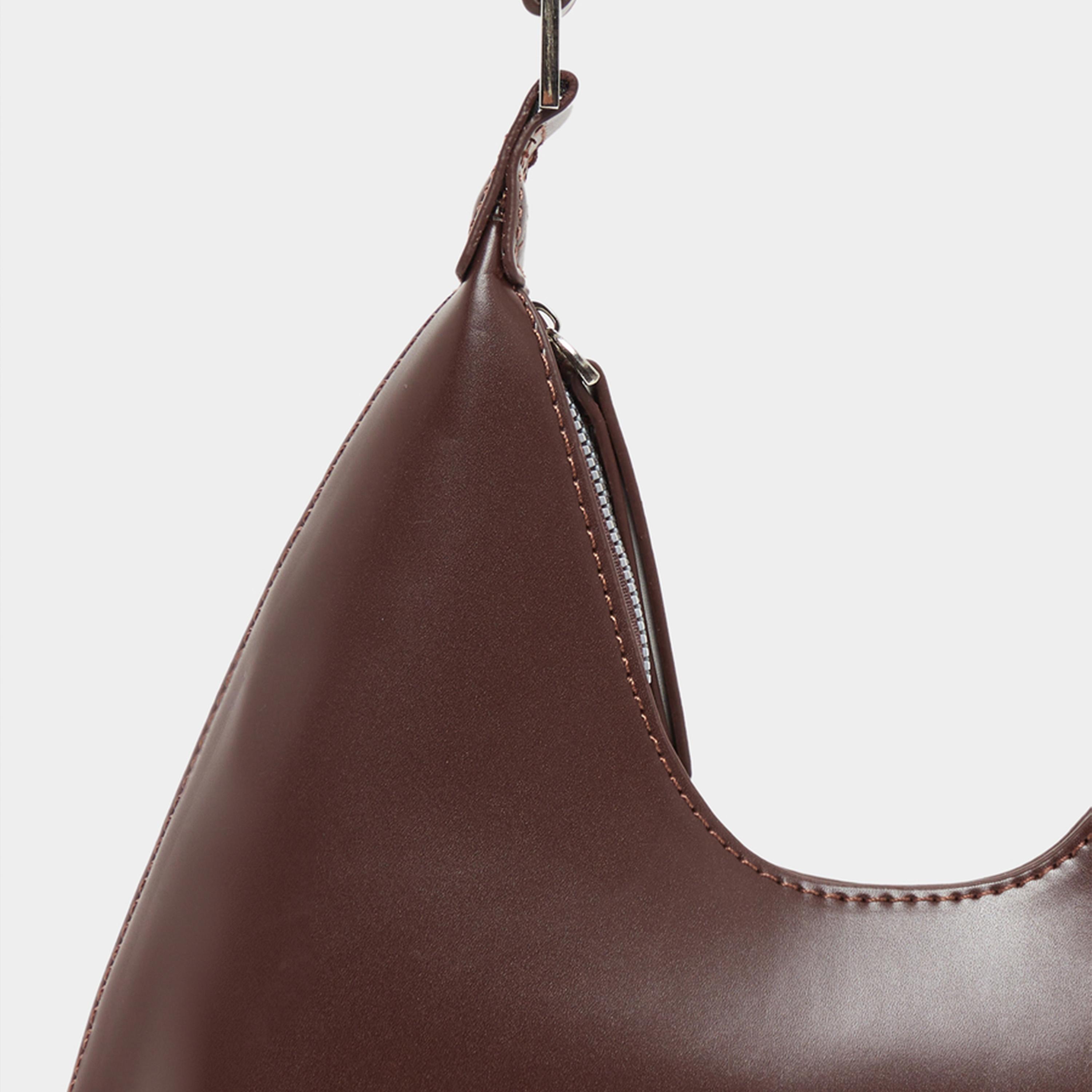 Styli Plain Hobo Bag with Zip Closure-women-bagsandwallets-handbags-image-3