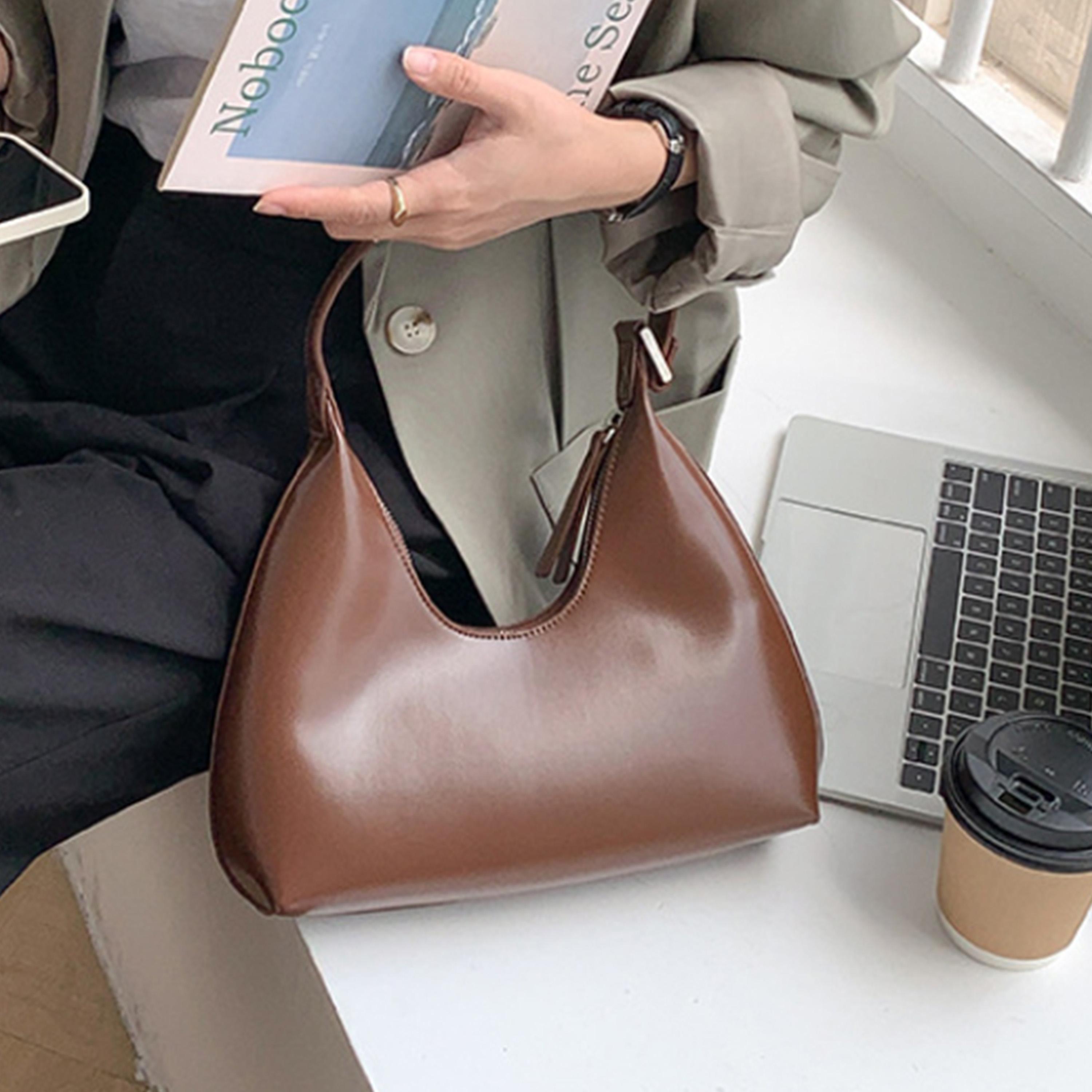 Styli Plain Hobo Bag with Zip Closure-women-bagsandwallets-handbags-image-5