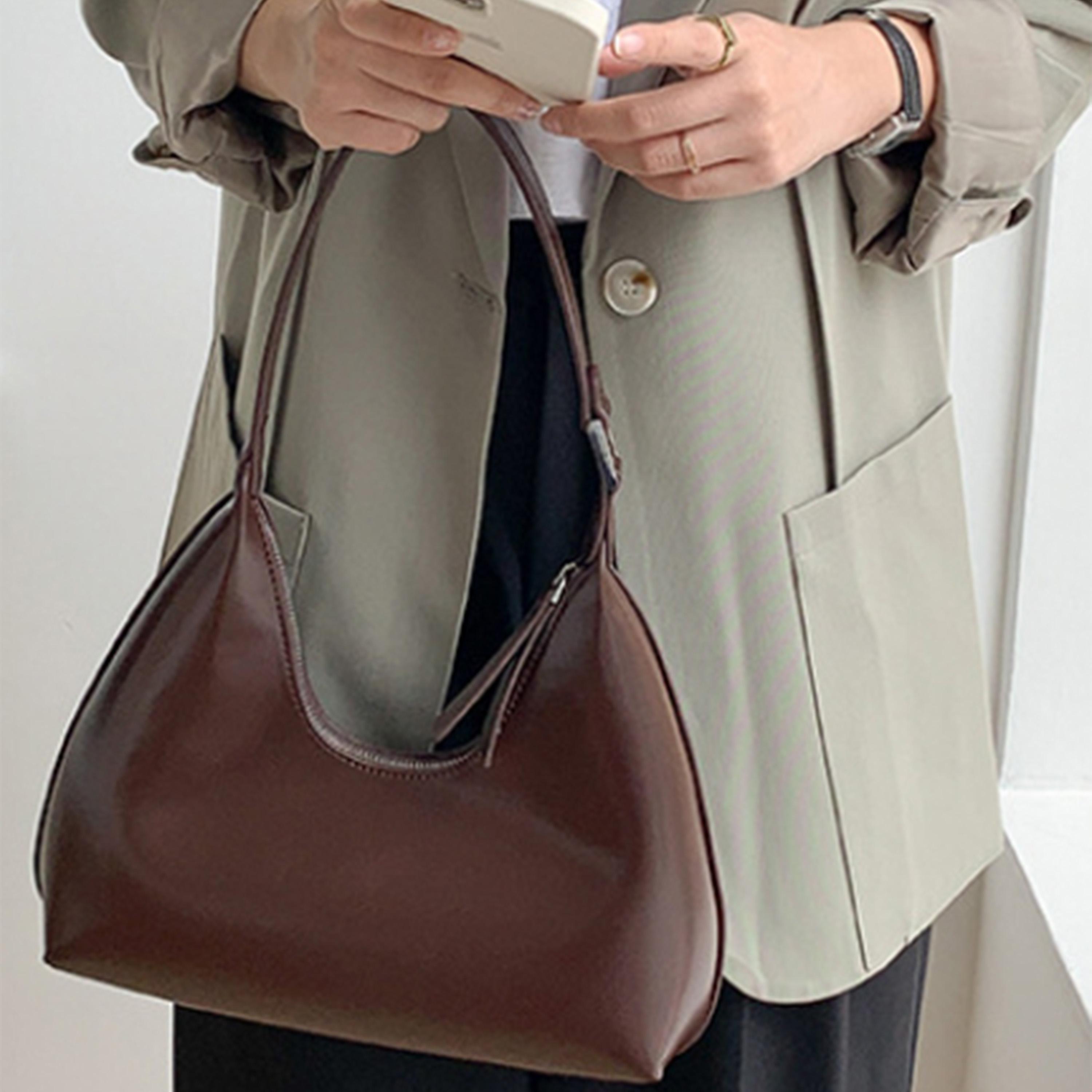 Styli Plain Hobo Bag with Zip Closure-women-bagsandwallets-handbags-image-6