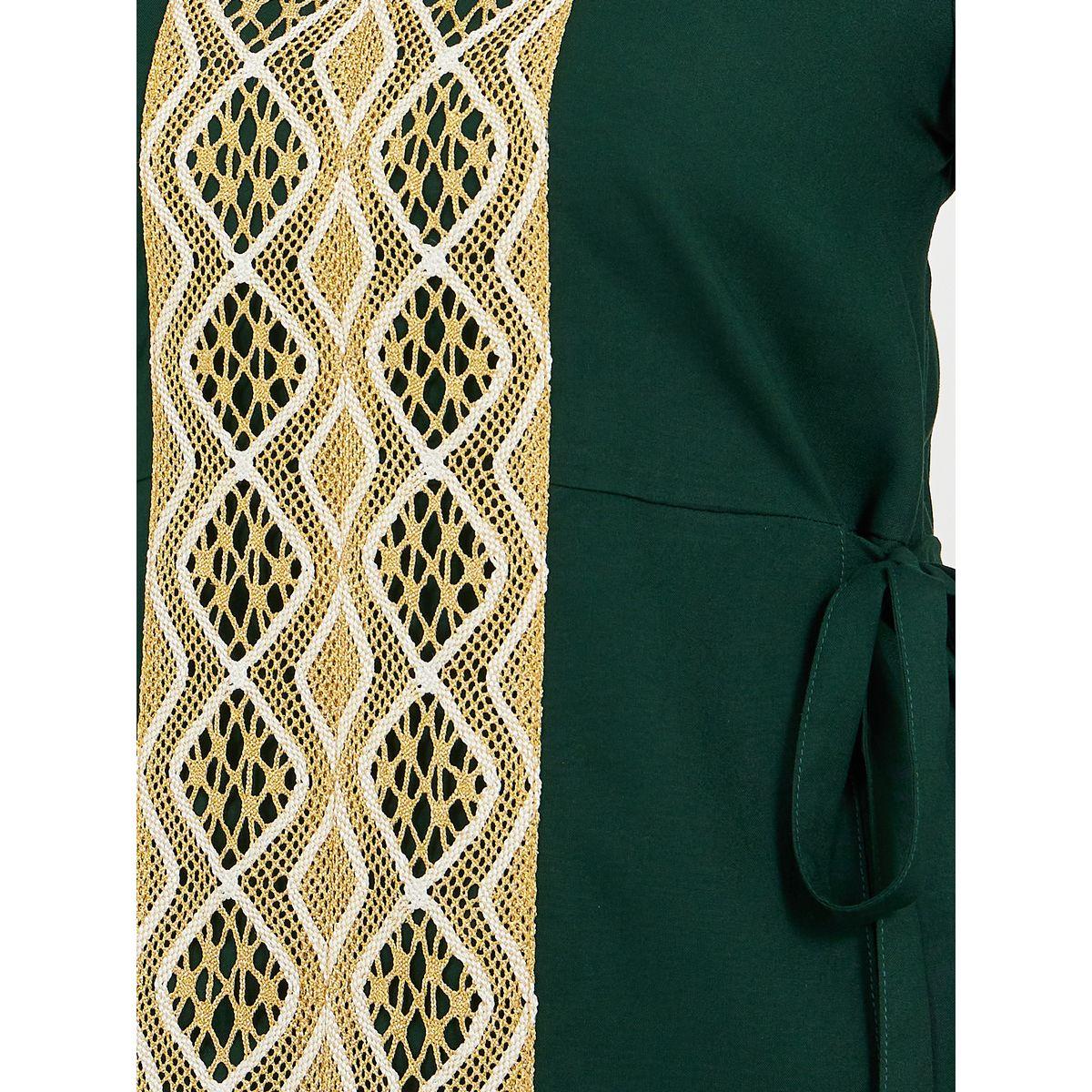 جلابية برقبة مربعة على شكل حرف A مع تفاصيل من الدانتيل-women-arabicclothing-jalabiyas-image-6