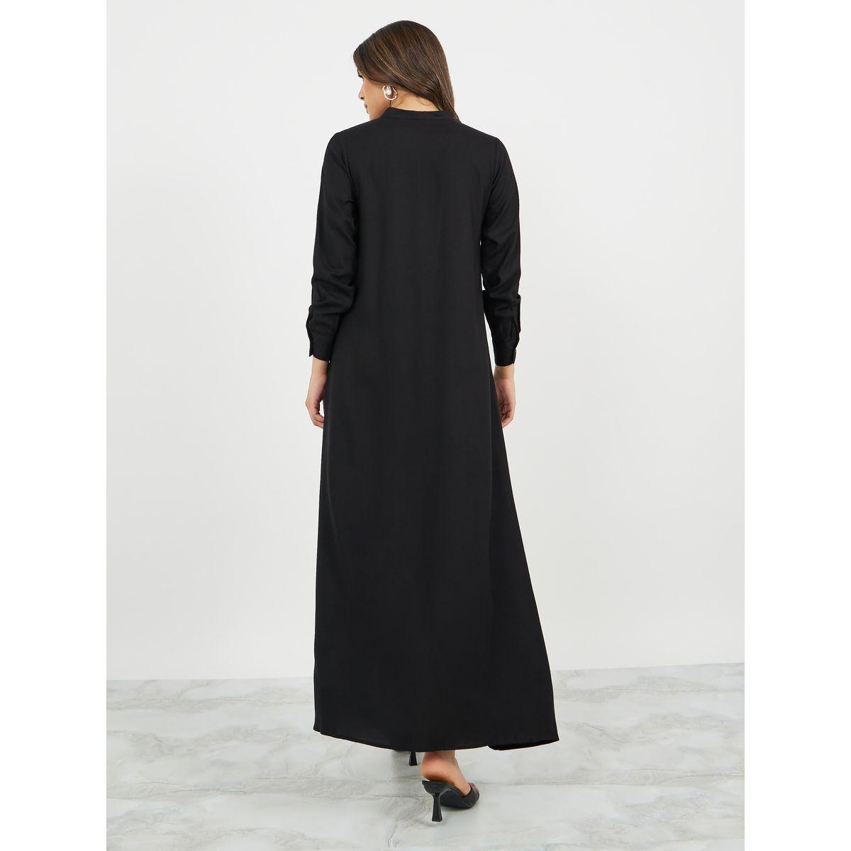 Embroidered A-Line Jalabiya with Button Detail-women-arabicclothing-jalabiyas-image-7
