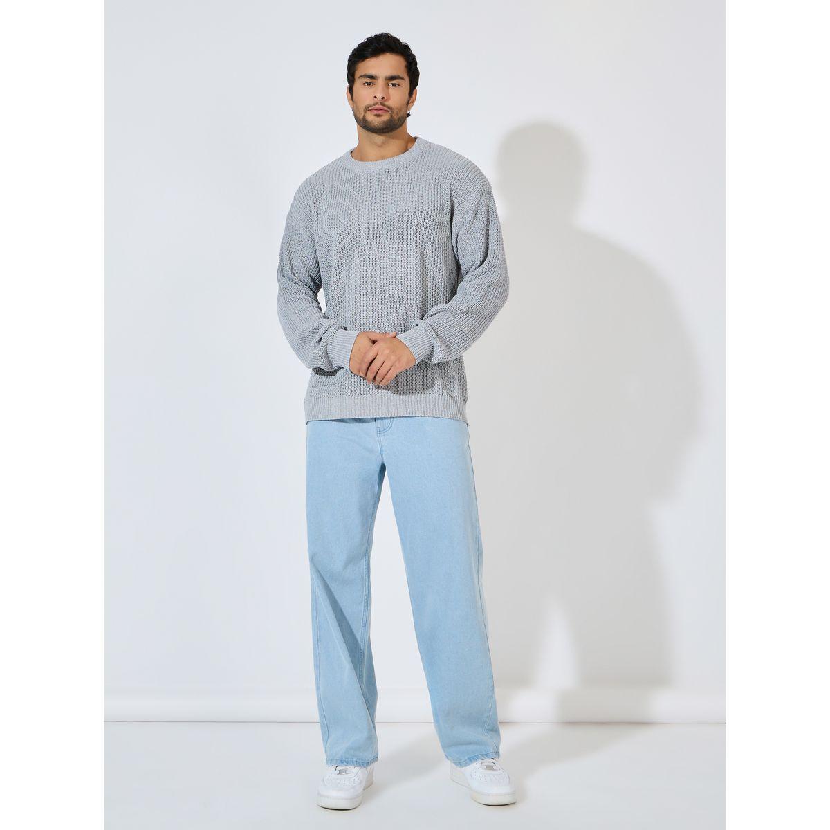 سويتر فضفاض بتفاصيل بارزة الملمس-men-clothing-sweatersandpullovers-image-2