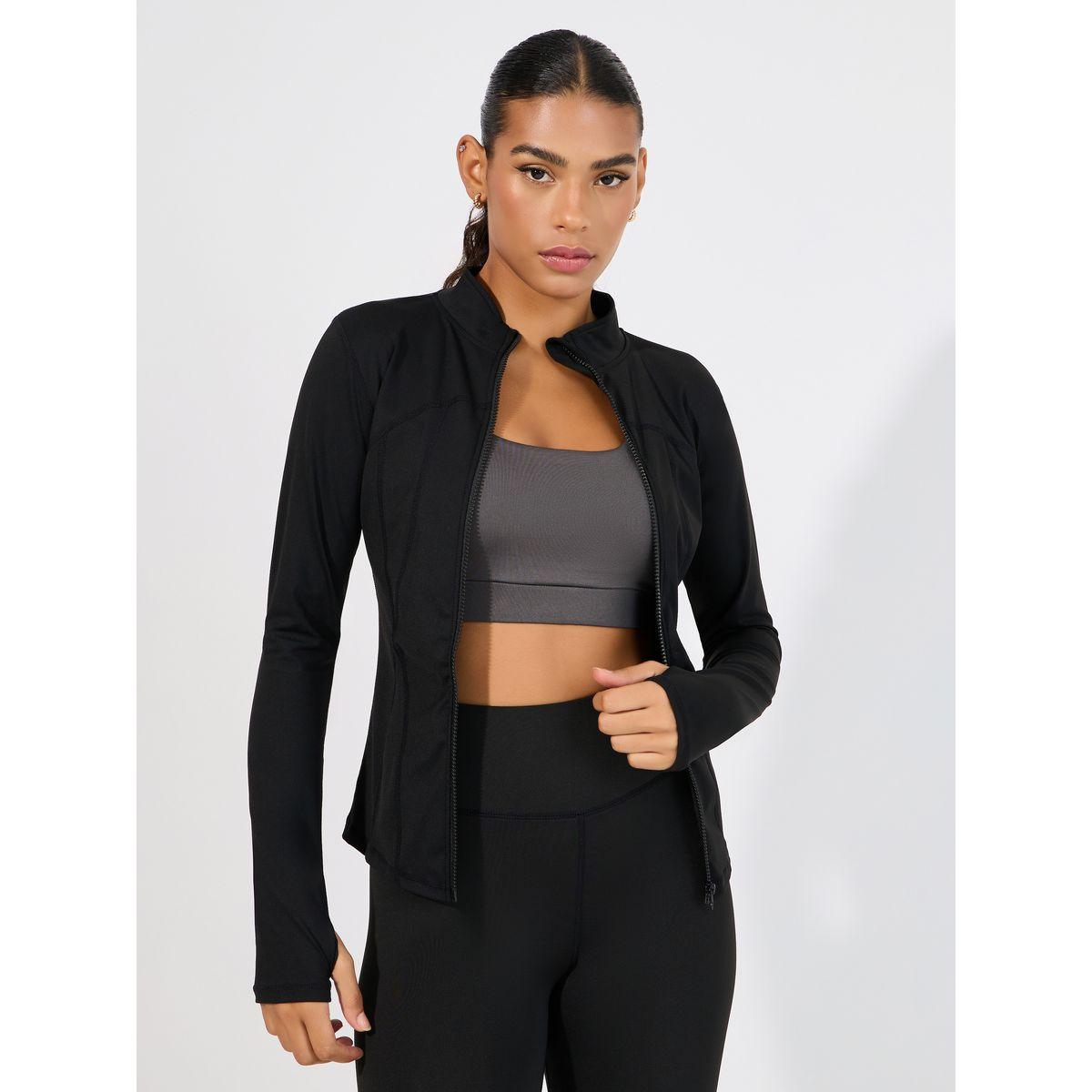 Styli Active Stitch & Thumbhole Detail Zip Up Jacket-women-clothing-sportswearandactivewear-coatsandjackets-jackets-image-2
