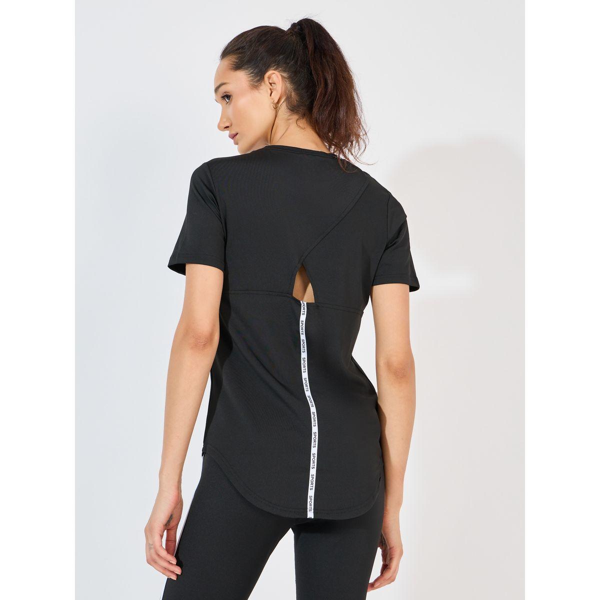 Styli Active Back Taping Cut-Out Detail Short Sleeve Top-women-clothing-sportswearandactivewear-tshirtsandvests-image-6
