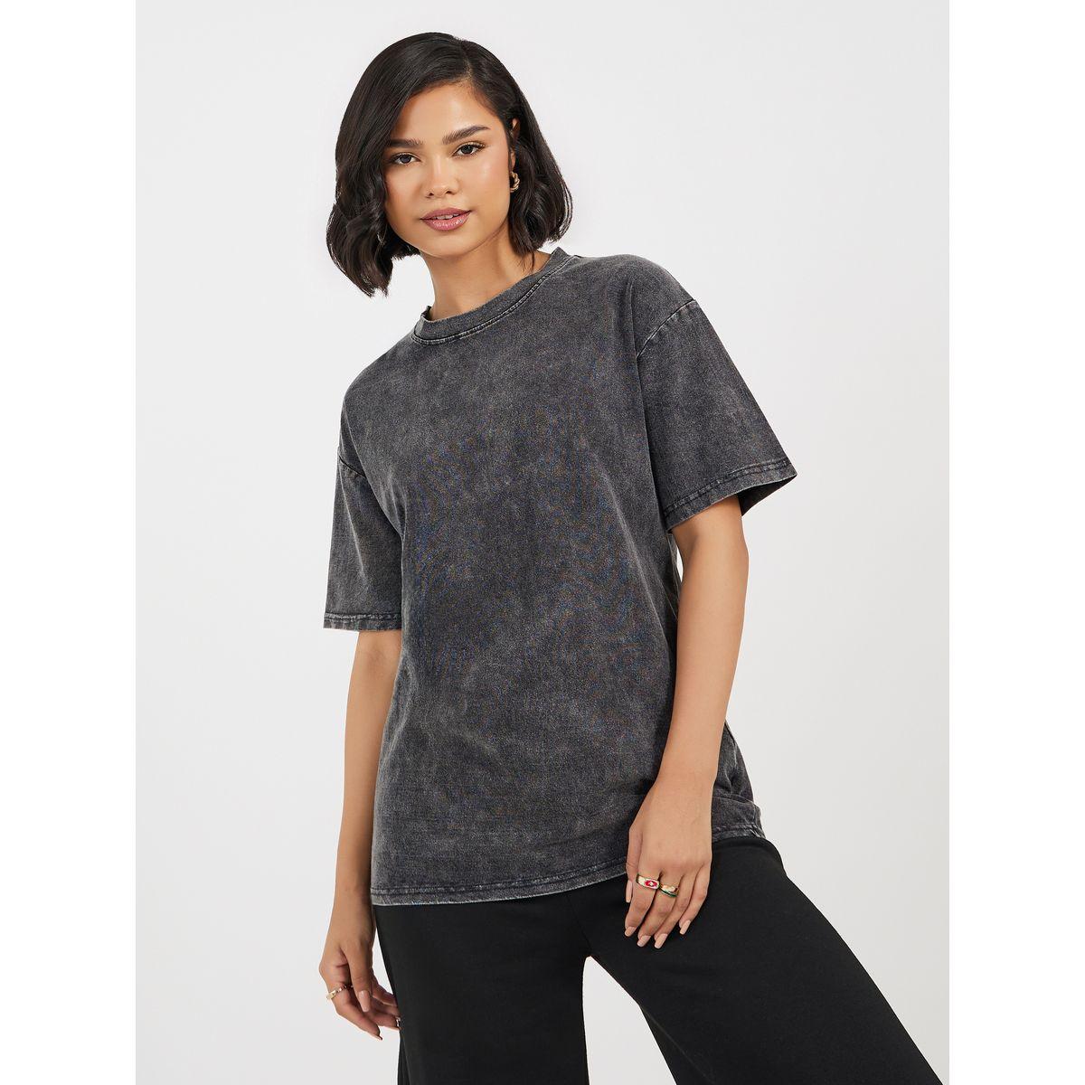 Styli Tie-Dye Print T-Shirt with Short Sleeves-women-clothing-tshirts-image-1