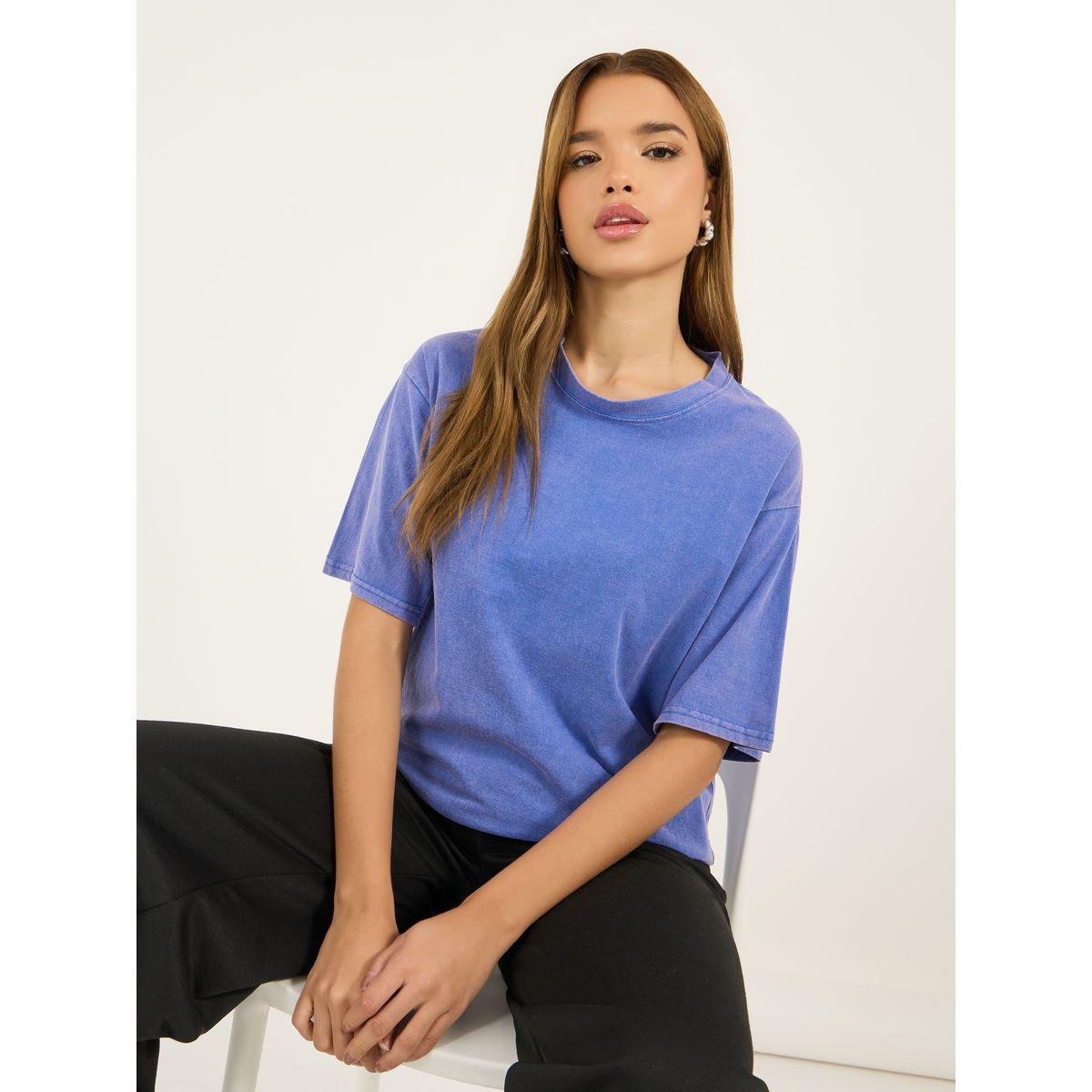 Styli Acid Washed Oversized Dropped Shoulder T-Shirt-women-clothing-tshirts-image-1