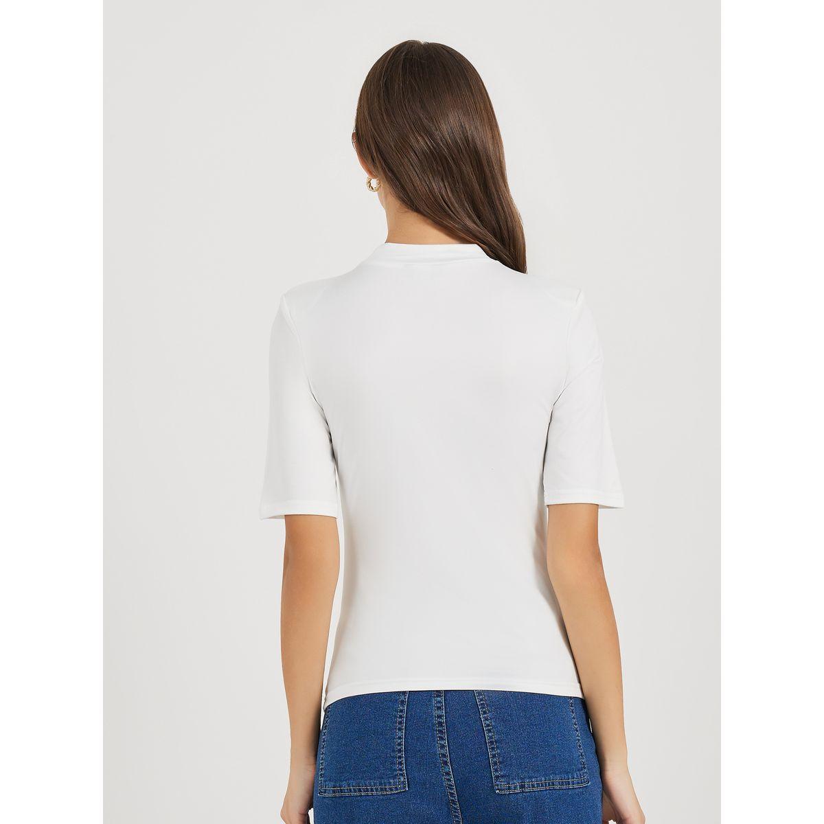 تيشيرت مُجسم بأكتاف مبطنة وياقة عالية-women-clothing-tshirts-image-5