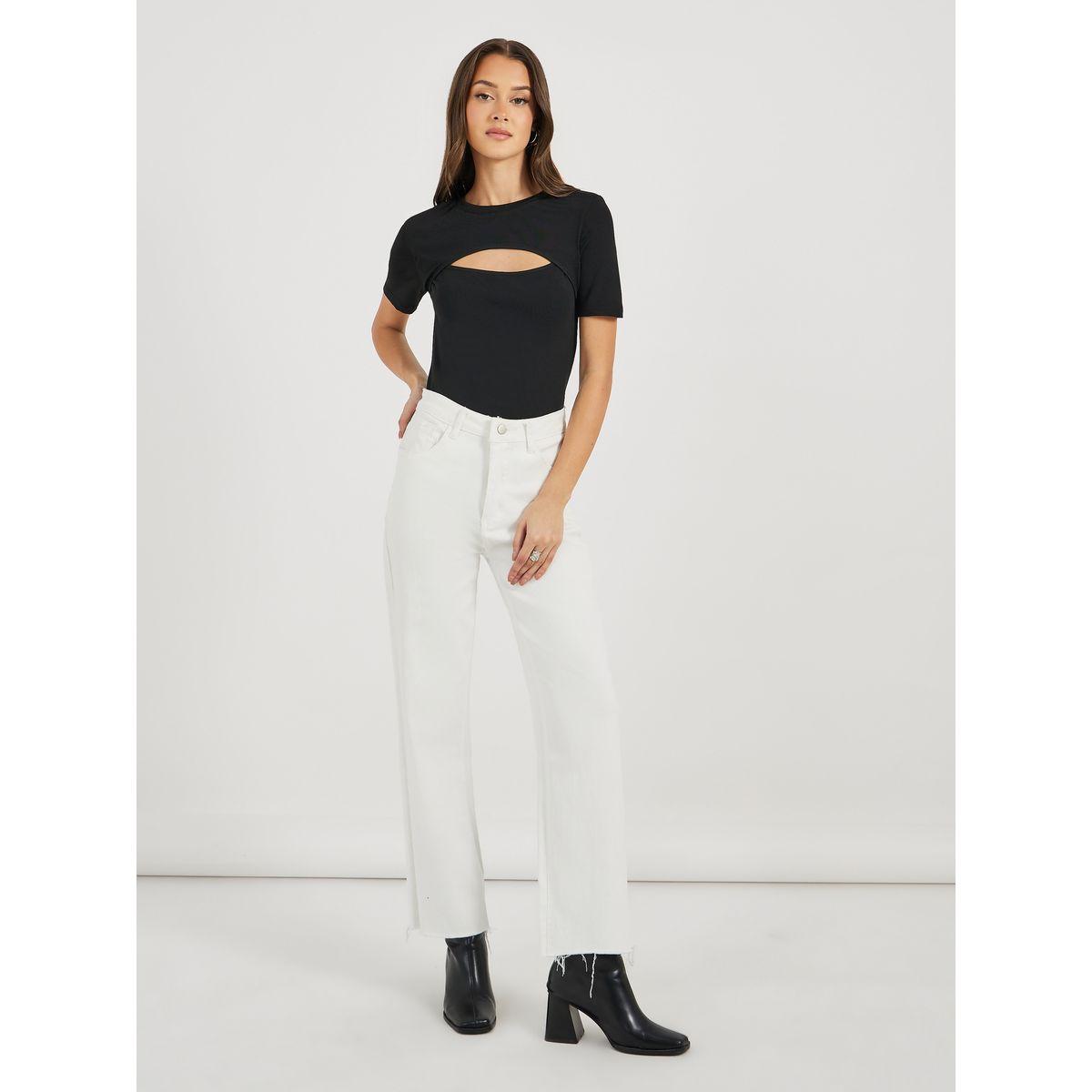 Styli Cut-Out Detail Fitted T-Shirt-women-clothing-tshirts-image-2