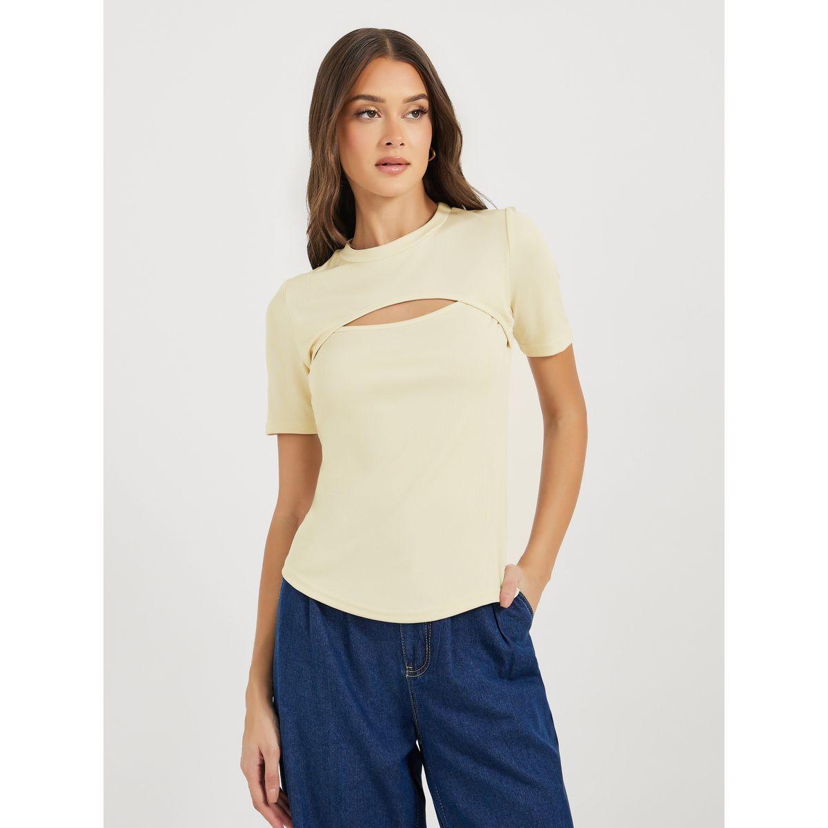 Styli Cut-Out Detail Fitted T-Shirt-women-clothing-tshirts-image-3