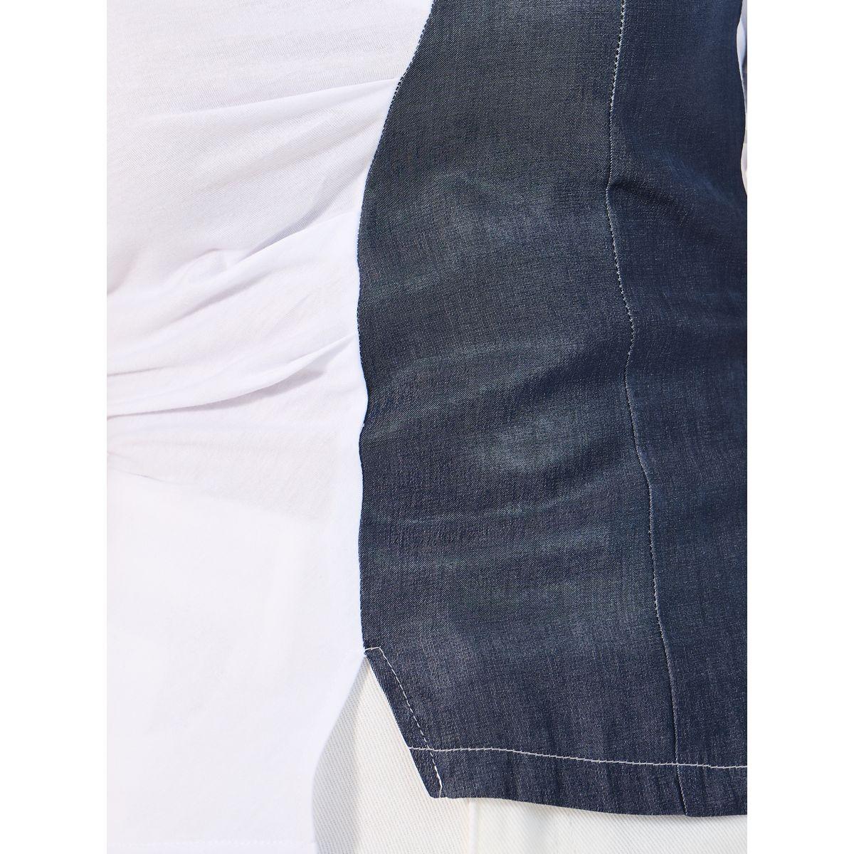 Styli Slim Fit Contrast Panel T-Shirt-women-clothing-tshirts-image-3