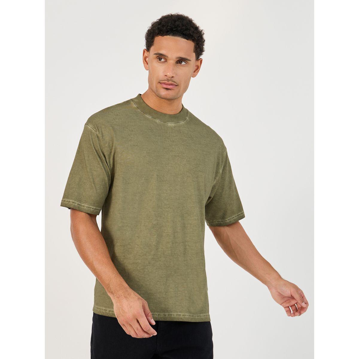 Styli Acid Washed Heavy Jersey Mock Neck Oversized T-Shirt-men-clothing-tshirtsandpolos-tshirts-image-1