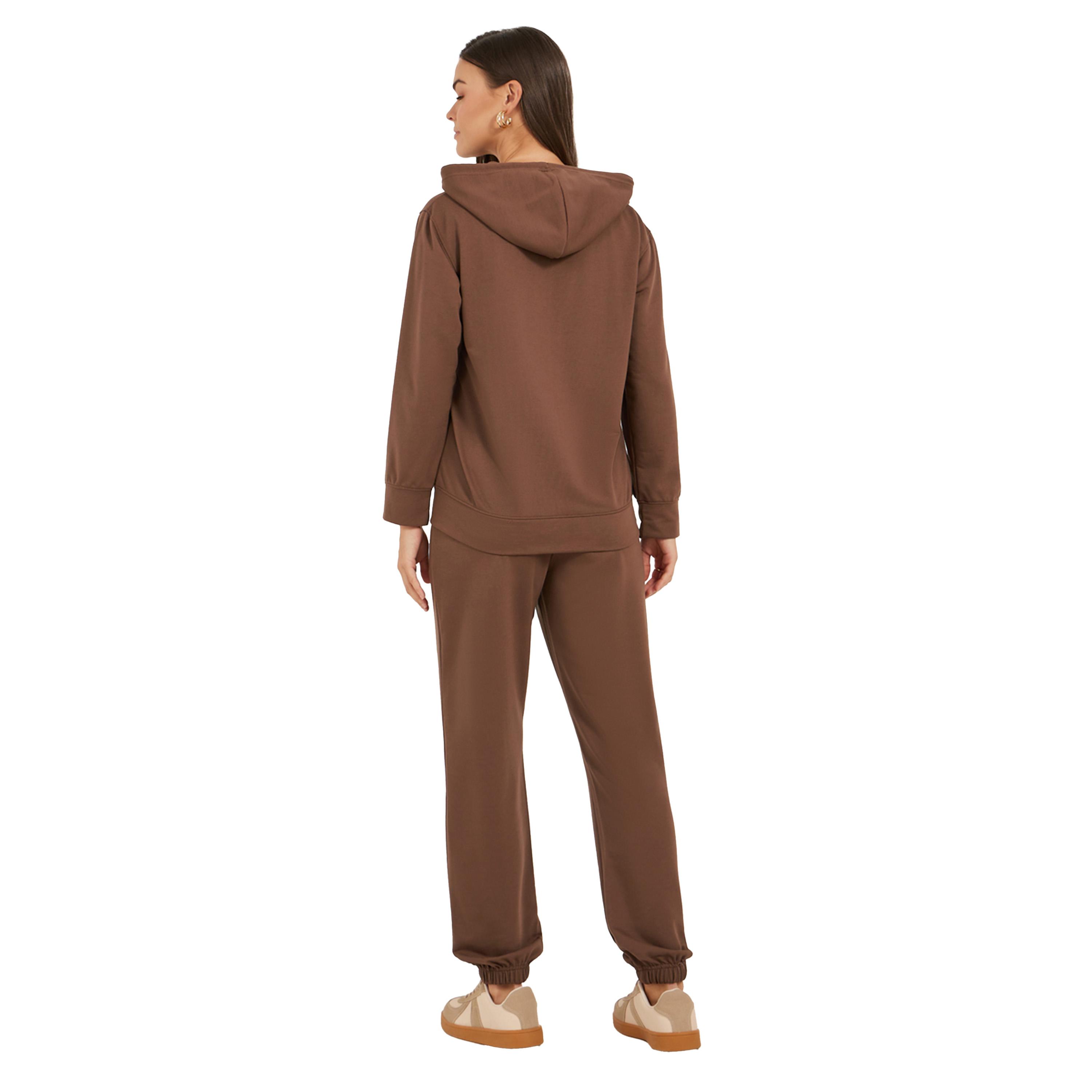 Styli Solid Regular Fit Hoodie and Joggers with Drawstring Co-Ords-women-clothing-coordsets-image-5