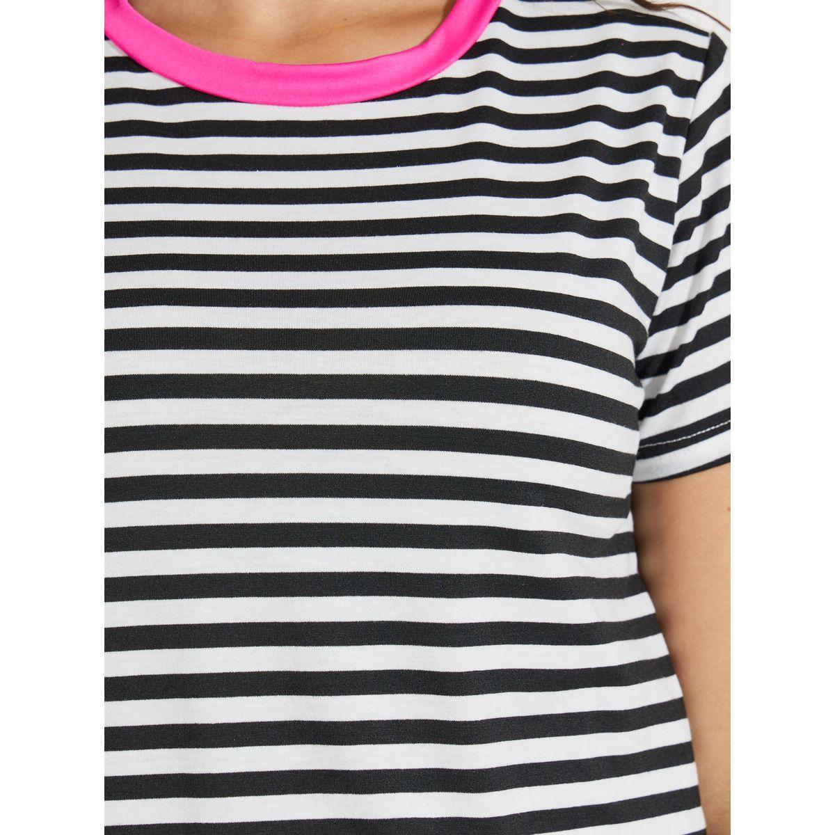 Styli Regular Fit Contrast Neck Striped T-Shirt-women-clothing-tshirts-image-4
