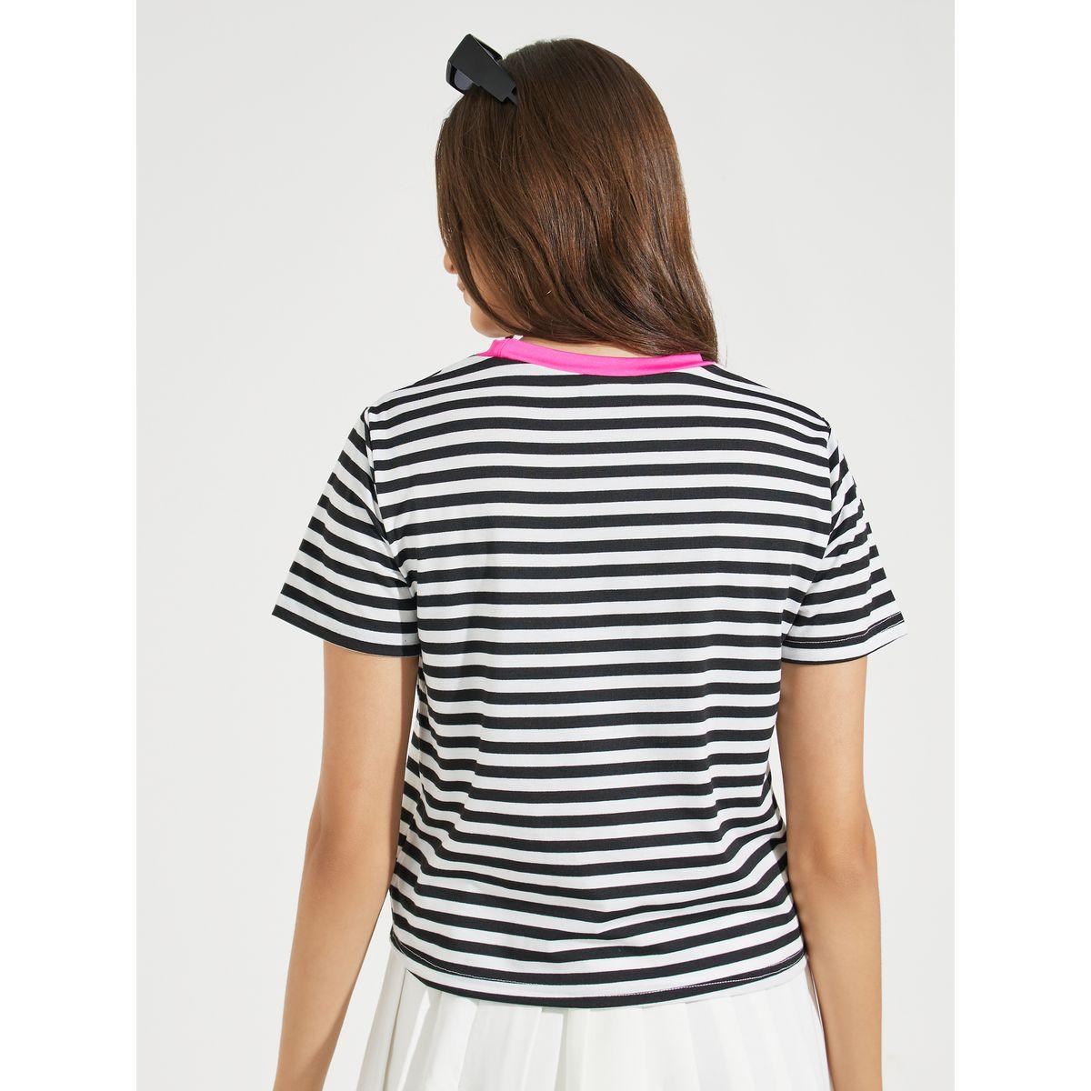 Styli Regular Fit Contrast Neck Striped T-Shirt-women-clothing-tshirts-image-5
