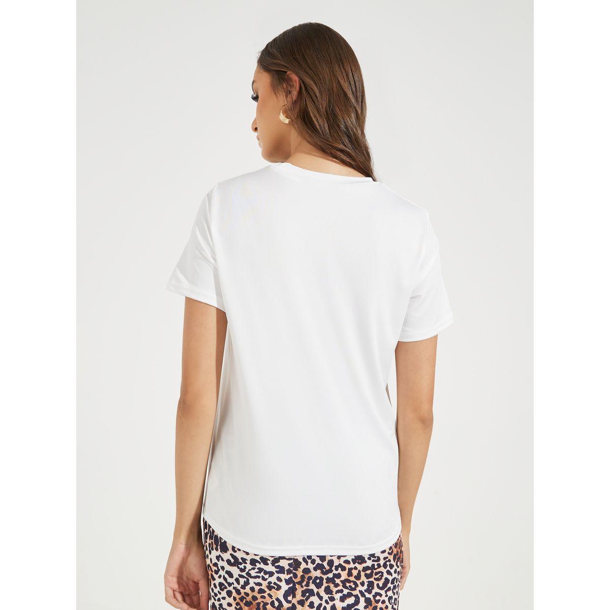 تيشيرت مطبع بطبعة قهد مع قصة عادية-women-clothing-tshirts-image-4
