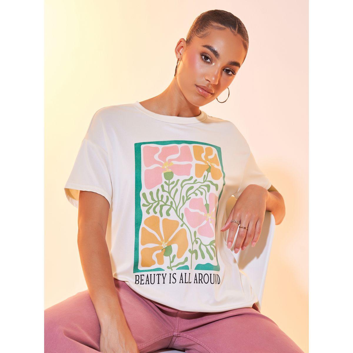 تيشيرت فضفاض بطبعة زهور-women-clothing-tshirts-image-1