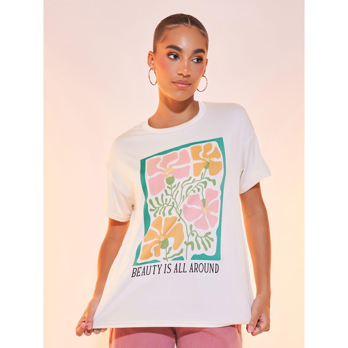 تيشيرت فضفاض بطبعة زهور-women-clothing-tshirts-image-2