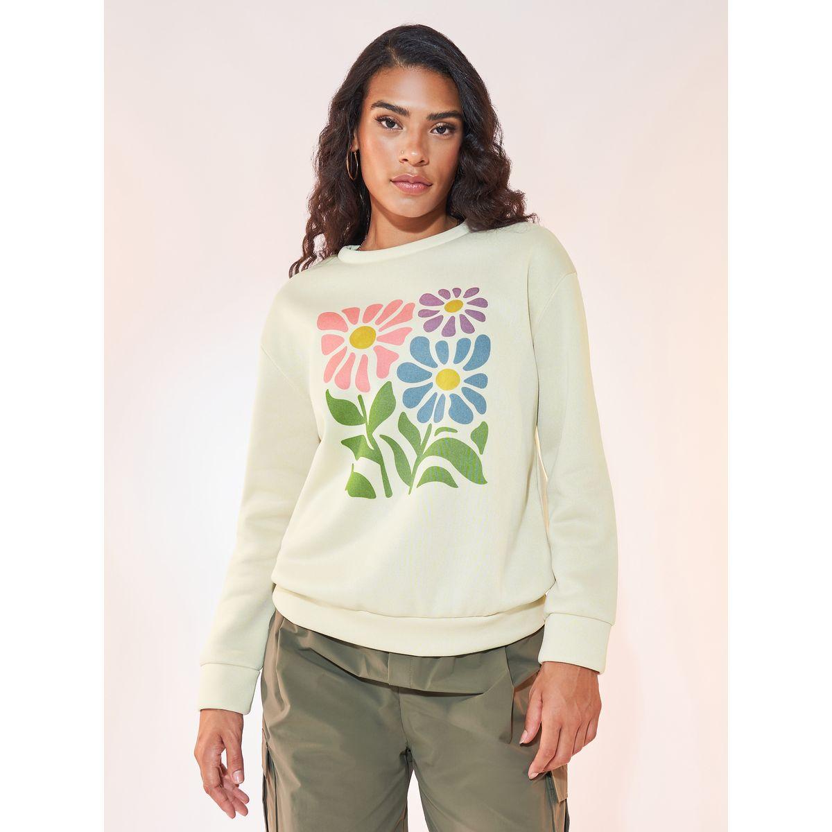 سويت شيرت مطبع بزهور مع أكمام طويلة-women-winterwear-hoodiesandsweatshirts-sweatshirts-image-1