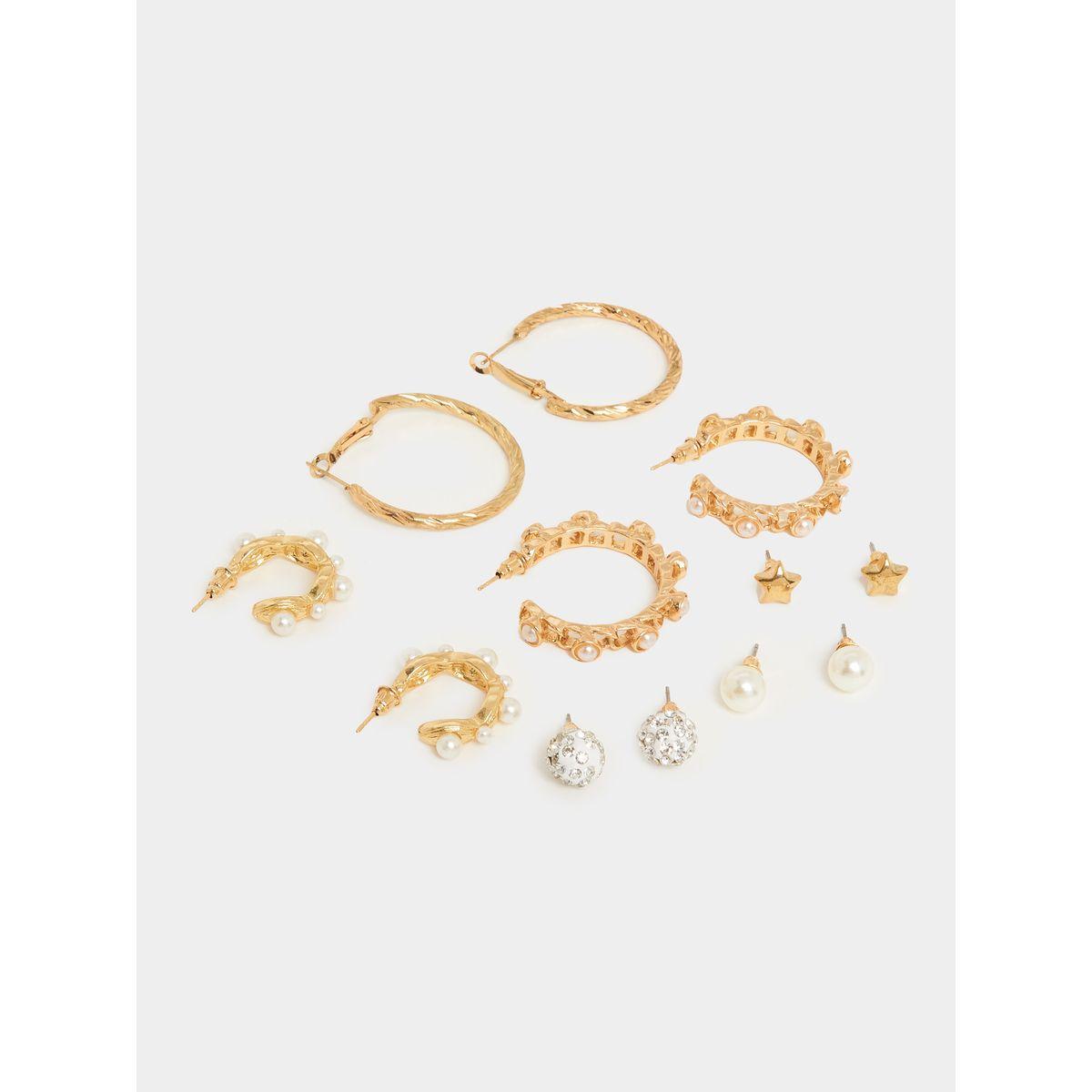 مجموعة من 6 أقراط أذن كاجوال-women-watchesandjewellery-jewellery-earrings-image-1