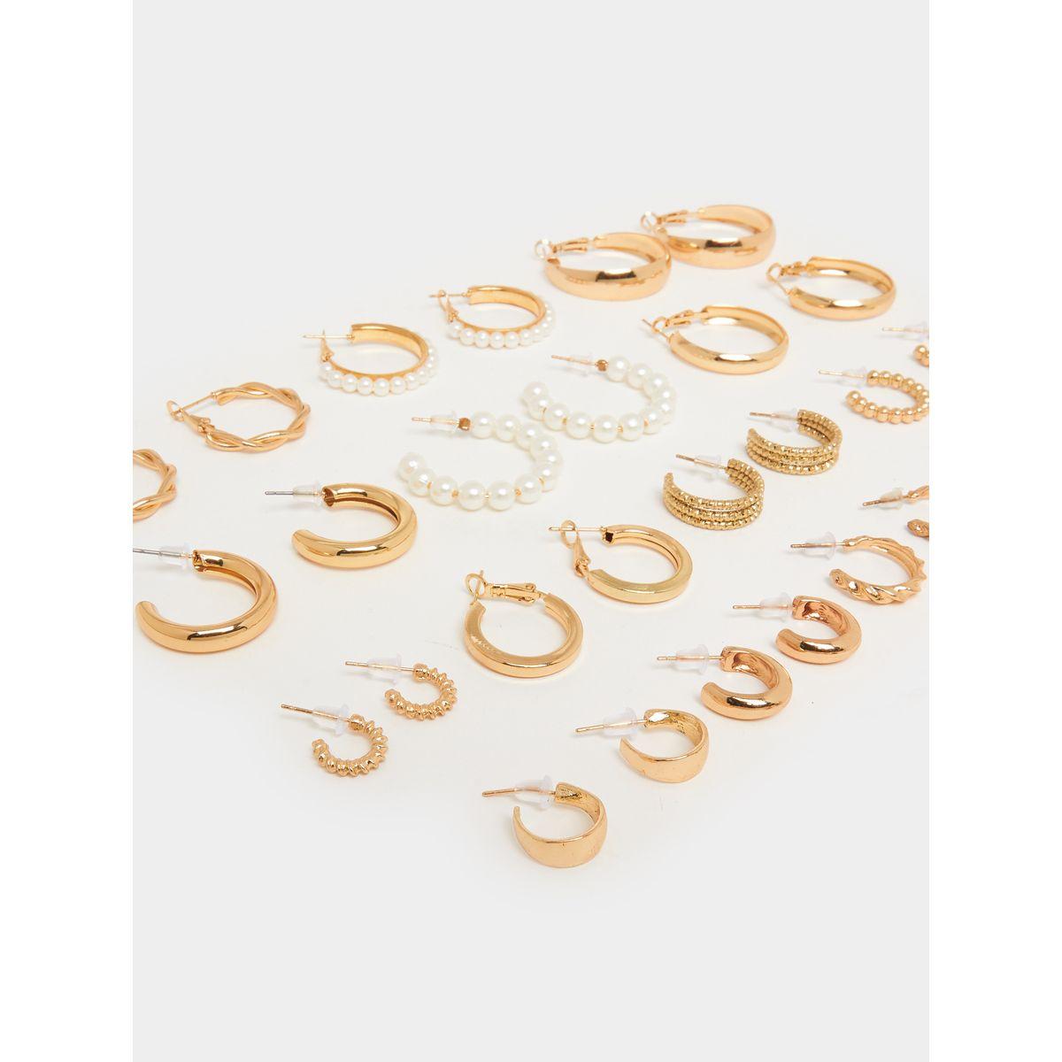 Styli Set of 18 - Assorted Hoop Earrings-women-watchesandjewellery-jewellery-earrings-image-3