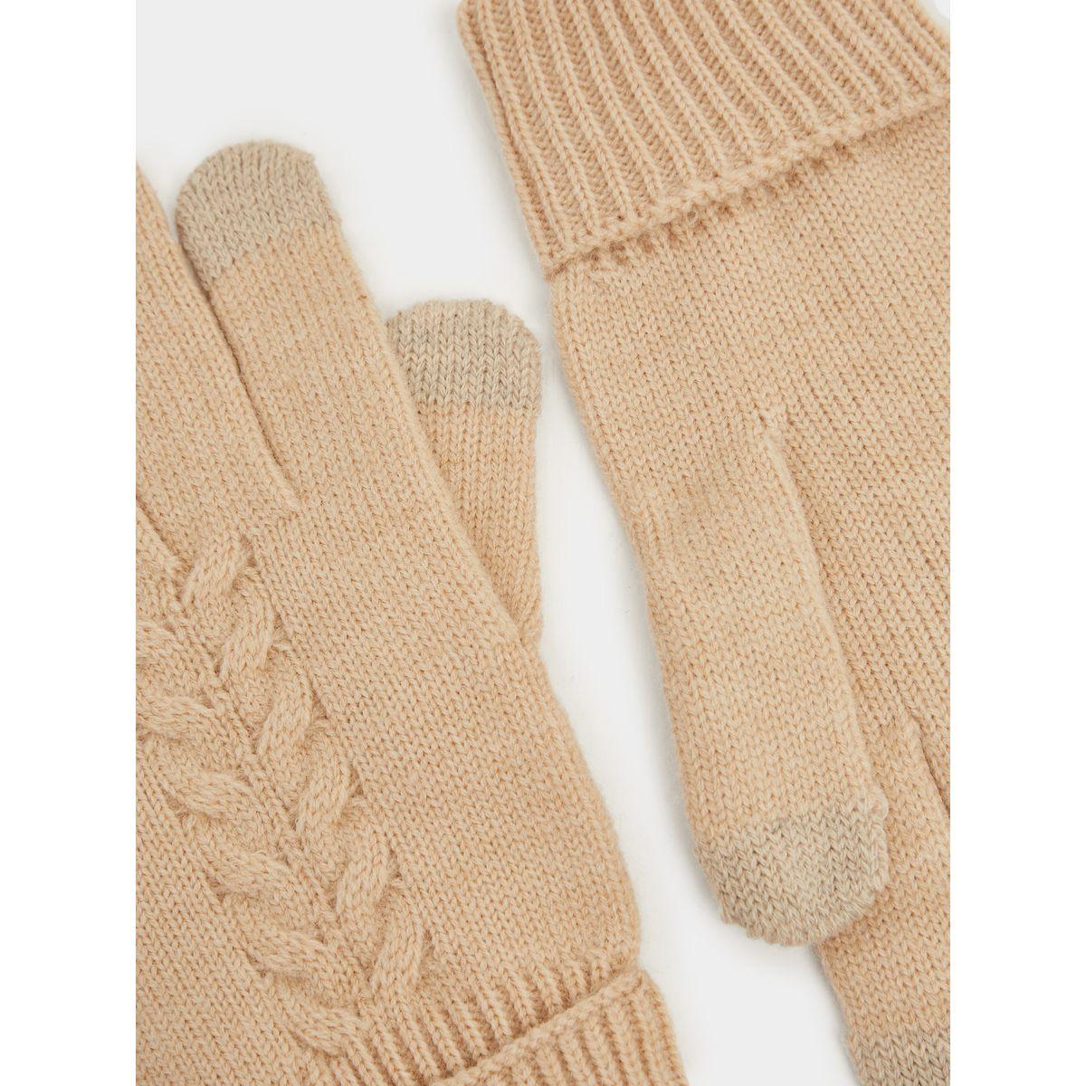 Styli Cable Knit Texture Winter Gloves-women-winterwear-gloves-image-2