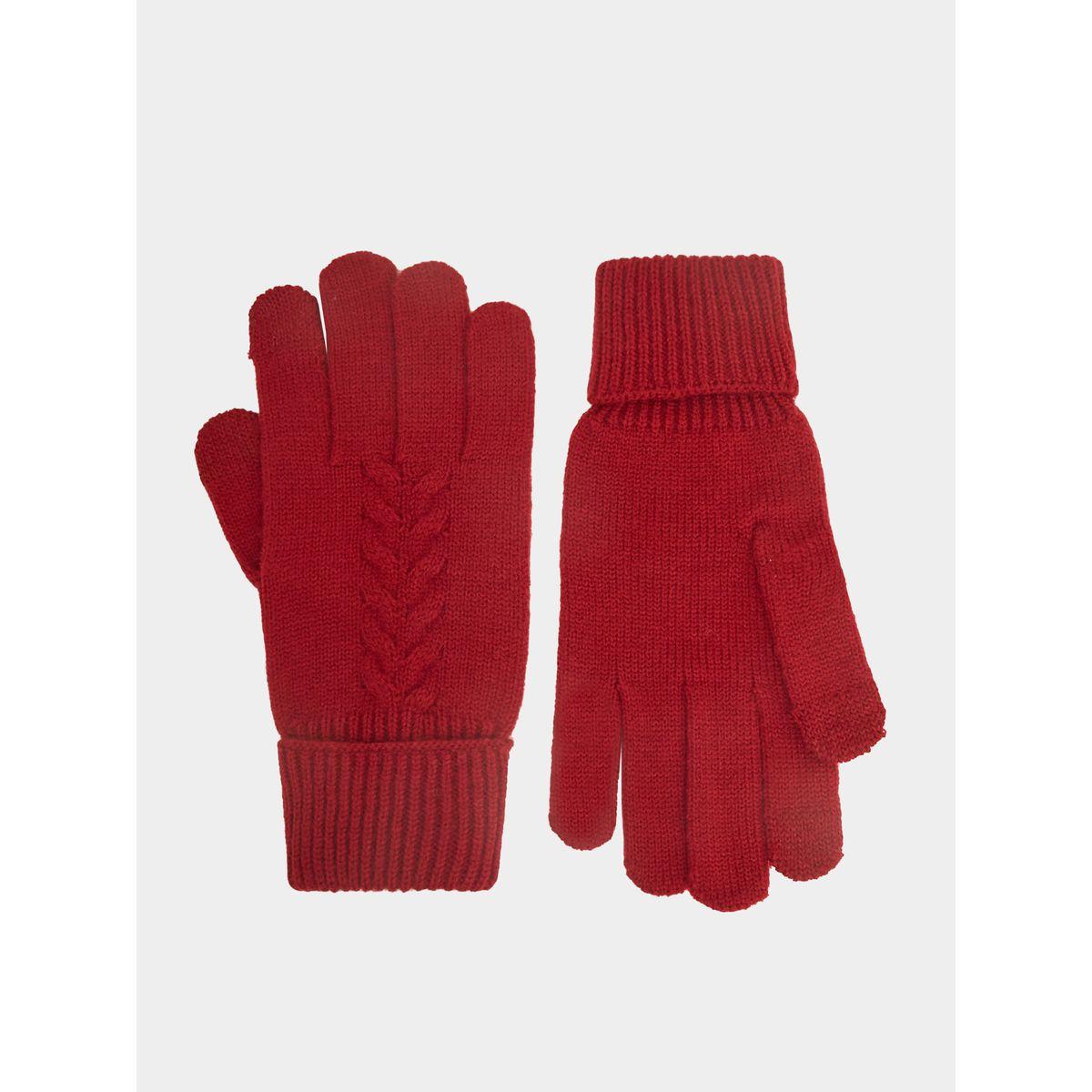 Styli Cable Knit Texture Winter Gloves-women-winterwear-gloves-image-1