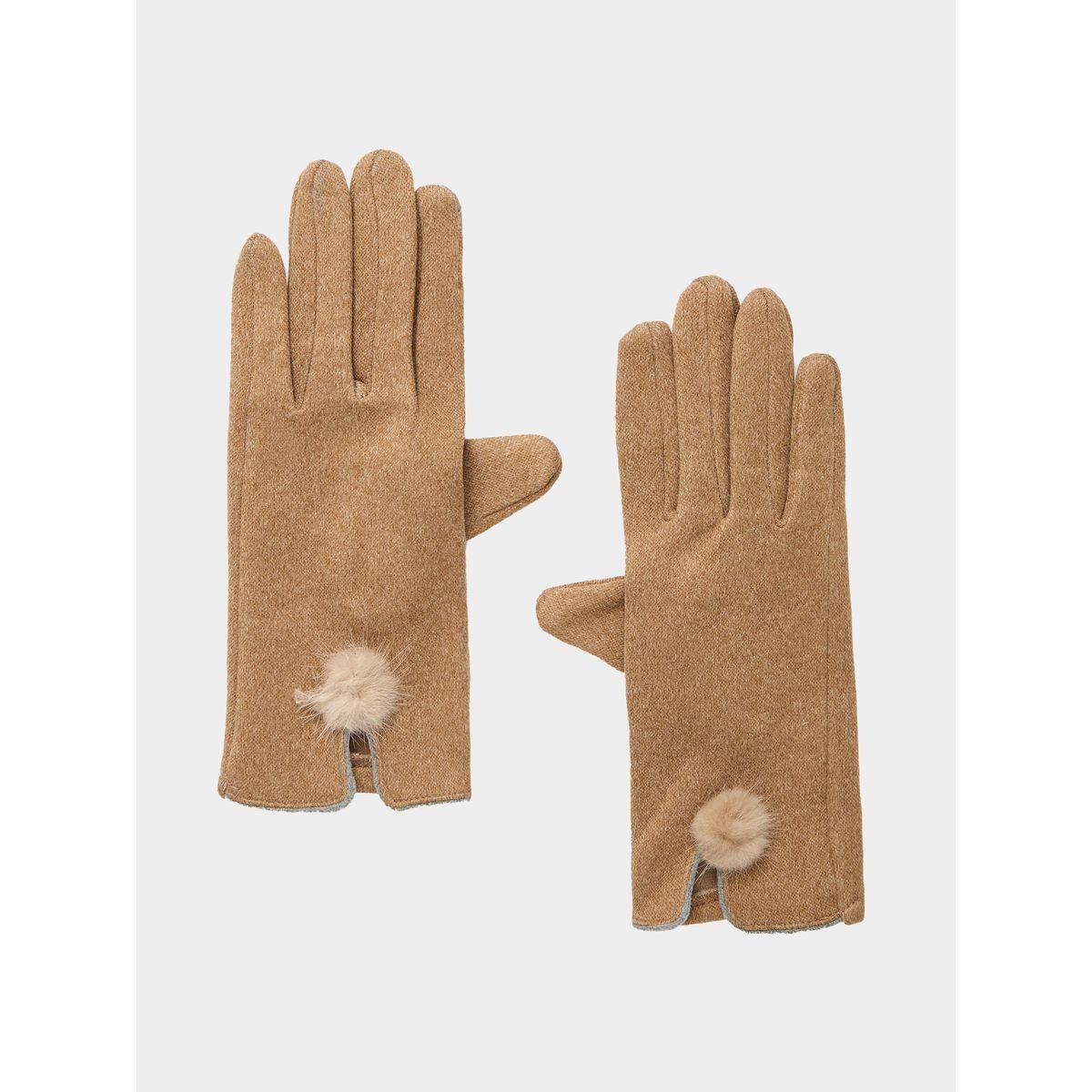 قفازات يد مزينة بكرات بوم بوم-women-winterwear-gloves-image-1