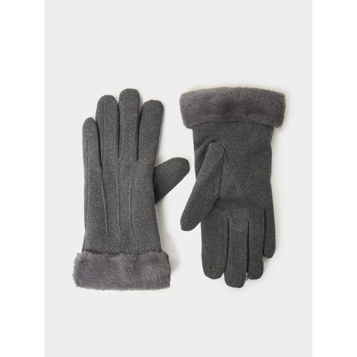 Styli Faux Fur Design Gloves-women-winterwear-gloves-image-1
