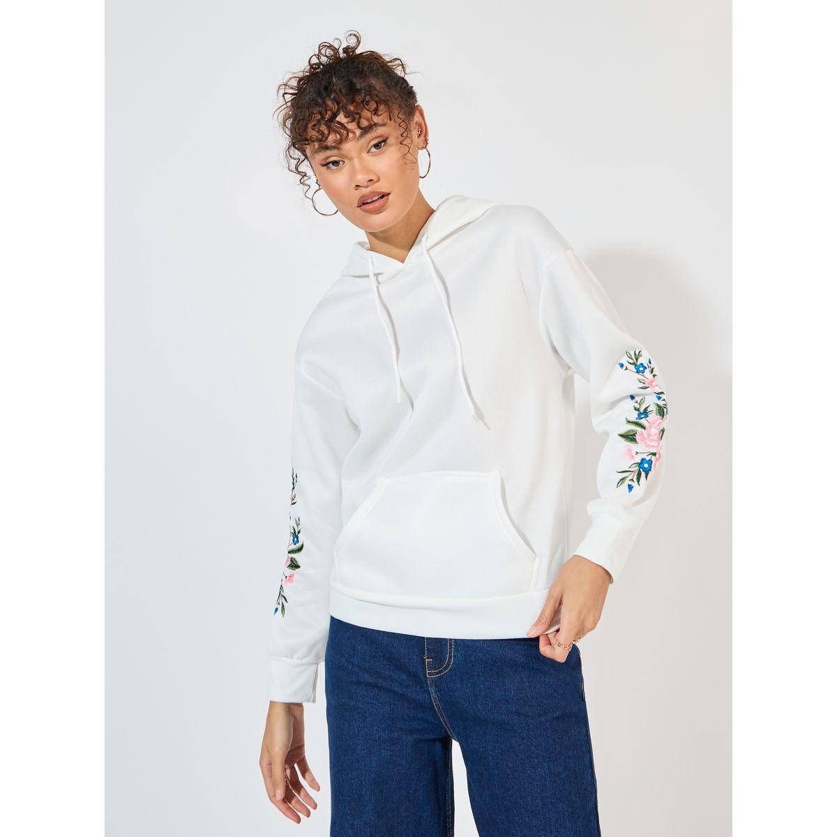 Styli Elevate Regular Fit Embroidered Sleeves Hoodie-women-winterwear-hoodiesandsweatshirts-hoodies-image-1