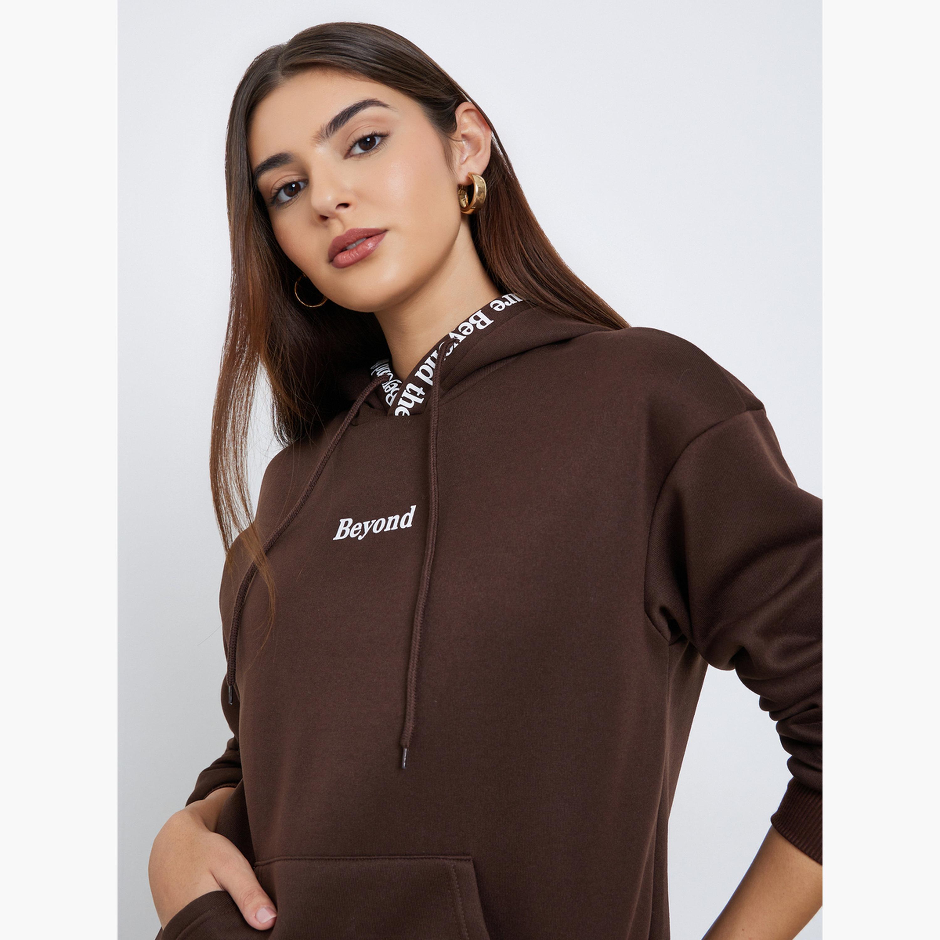 ستايلي - هودي بطباعة شعار بقصّة عادية للنساء -women-winterwear-hoodiesandsweatshirts-hoodies-image-3
