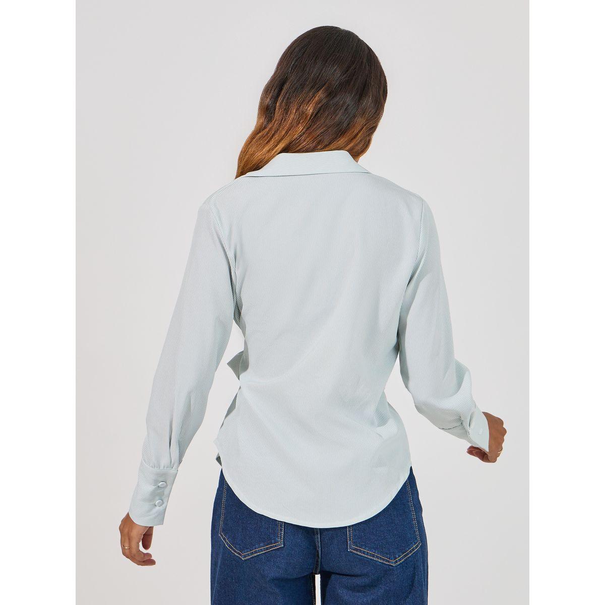 بلوزة منسوجة مخططة مع أربطة-women-clothing-shirtsandblouses-shirts-image-4