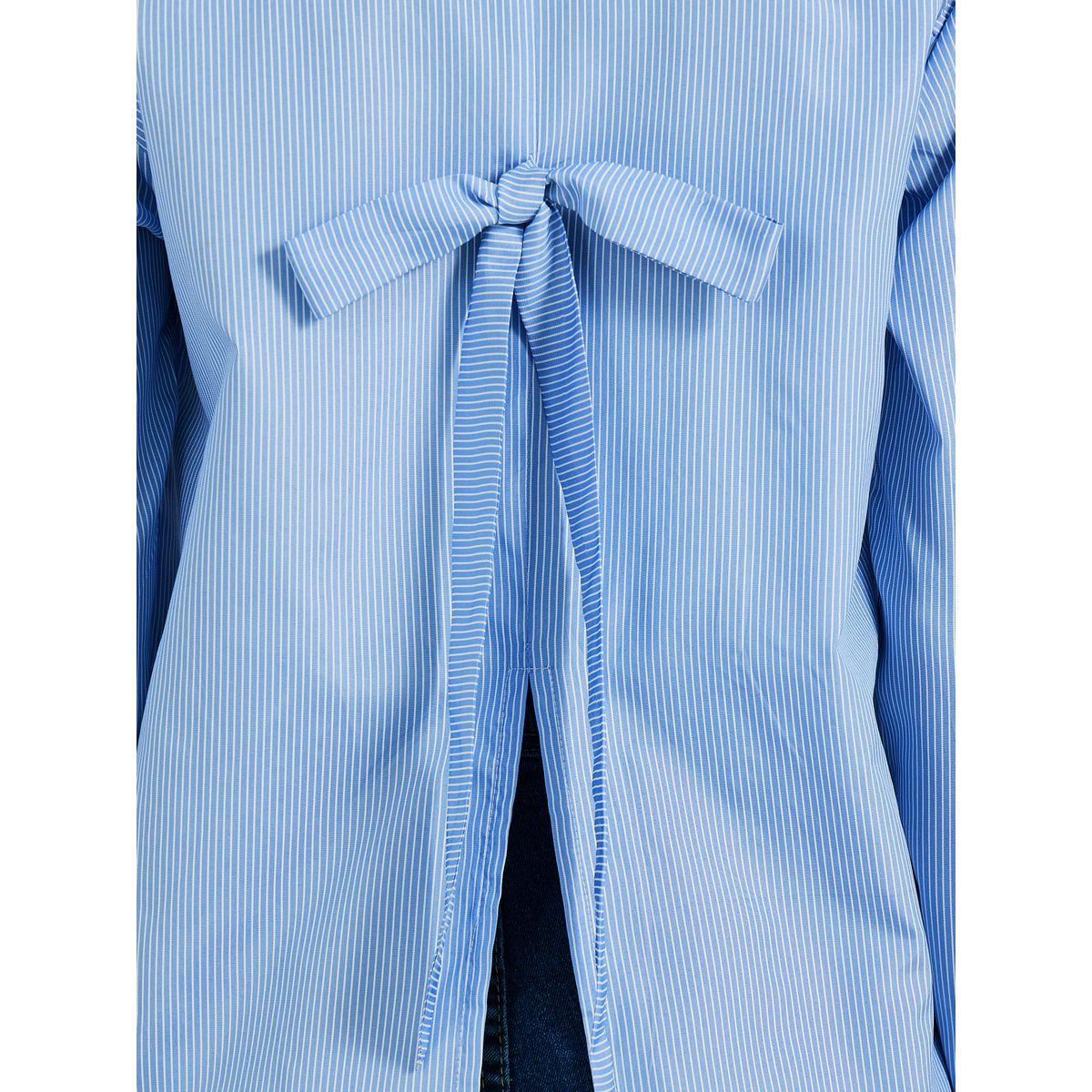 Styli Striped Relaxed Fit Shirt with Back Bow Detail-women-clothing-shirtsandblouses-shirts-image-4