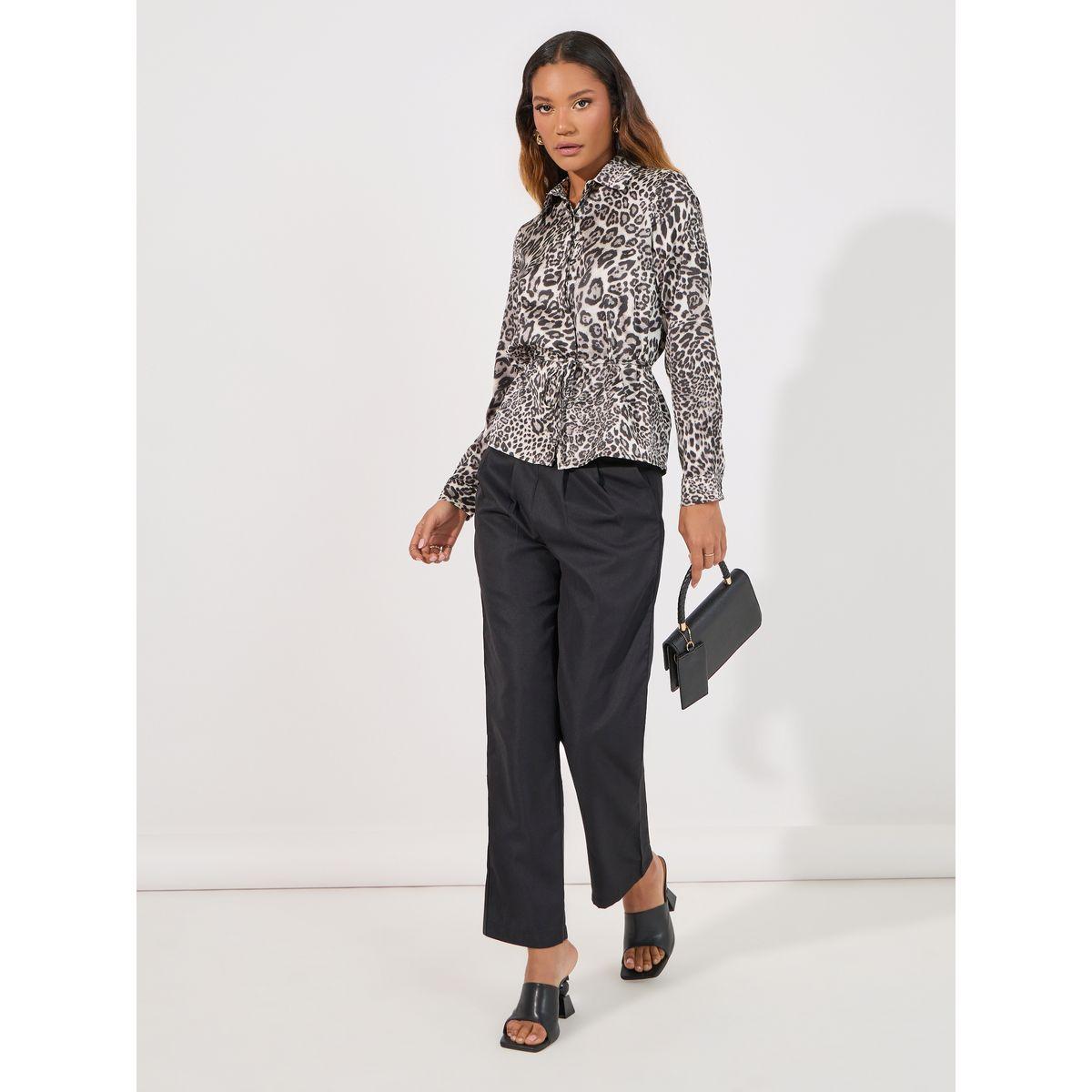 بلوزة ساتان بطبعة حيوان مع أربطة-women-clothing-shirtsandblouses-shirts-image-2