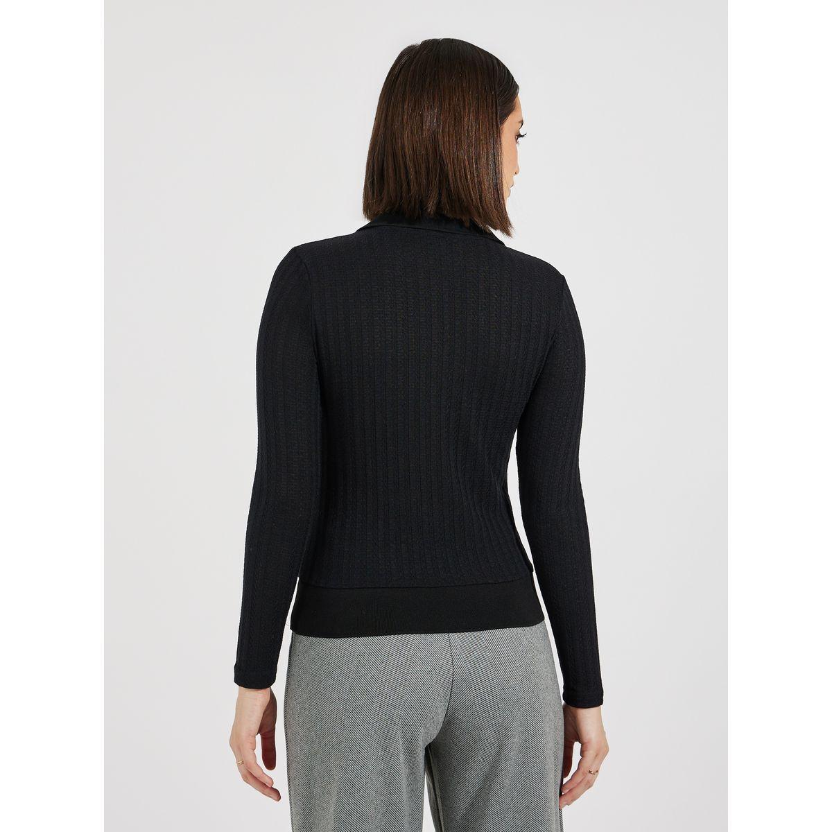 Styli Textured Button Down Collared Knit Top-women-clothing-shirtsandblouses-blouses-image-5