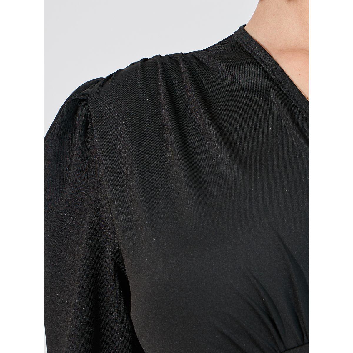 Styli Gathered Waist V Neck Bodysuit-women-clothing-tshirts-image-4