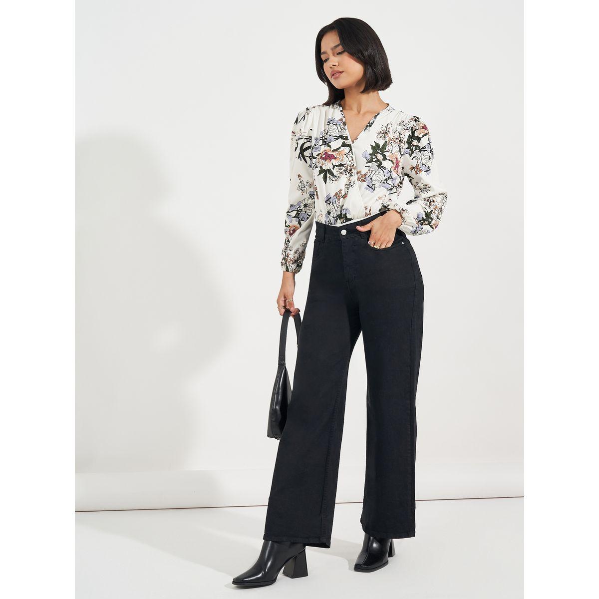Styli Floral Print V Neck Bodysuit-women-clothing-shirtsandblouses-blouses-image-2