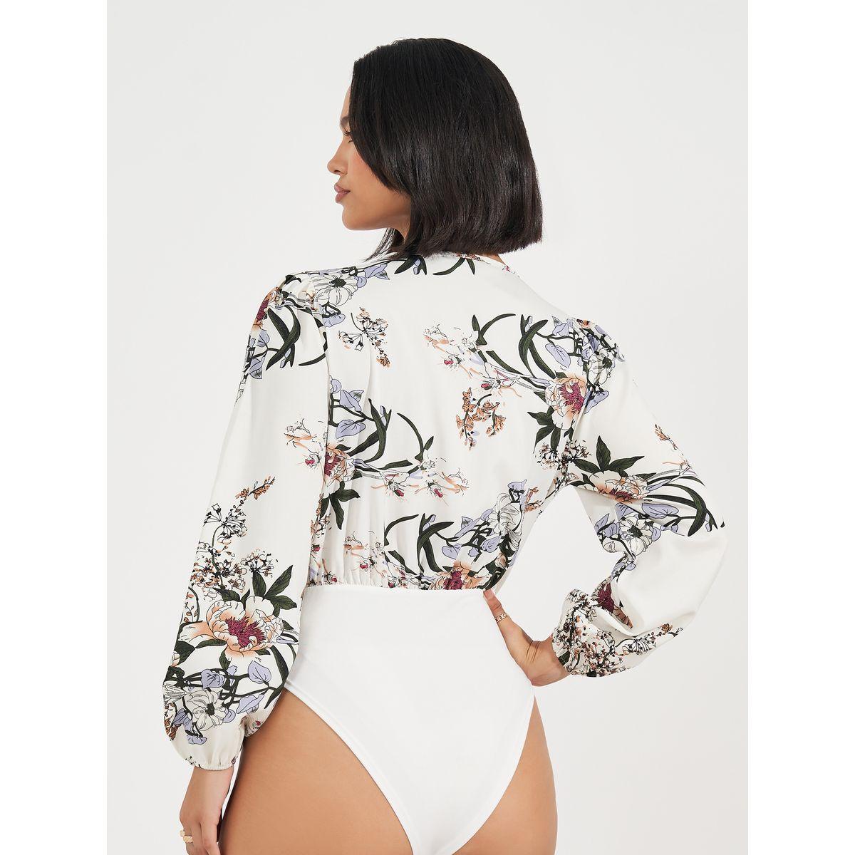 Styli Floral Print V Neck Bodysuit-women-clothing-shirtsandblouses-blouses-image-5