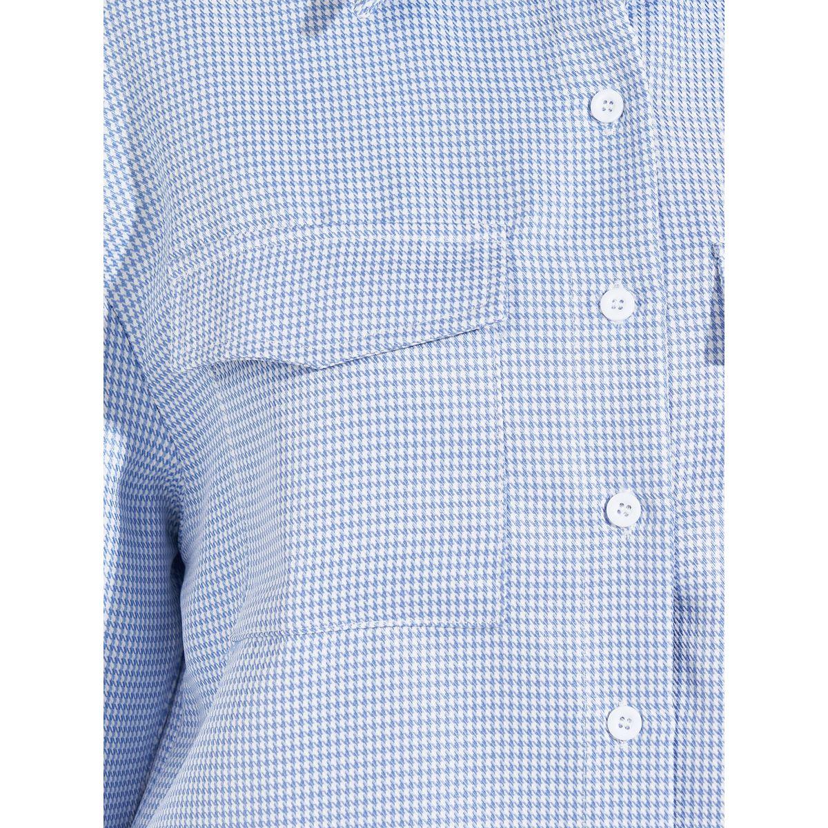 بلوزة تويد فضفاضة مع جيب بطية-women-clothing-shirtsandblouses-shirts-image-4