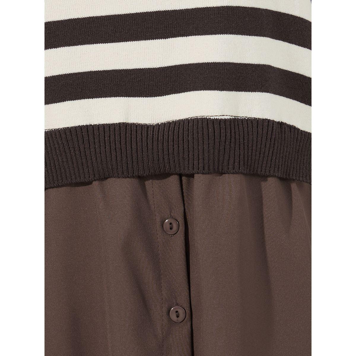 بلوزة مخططة 2 في 1 مع أكمام بأساور-women-clothing-shirtsandblouses-shirts-image-3