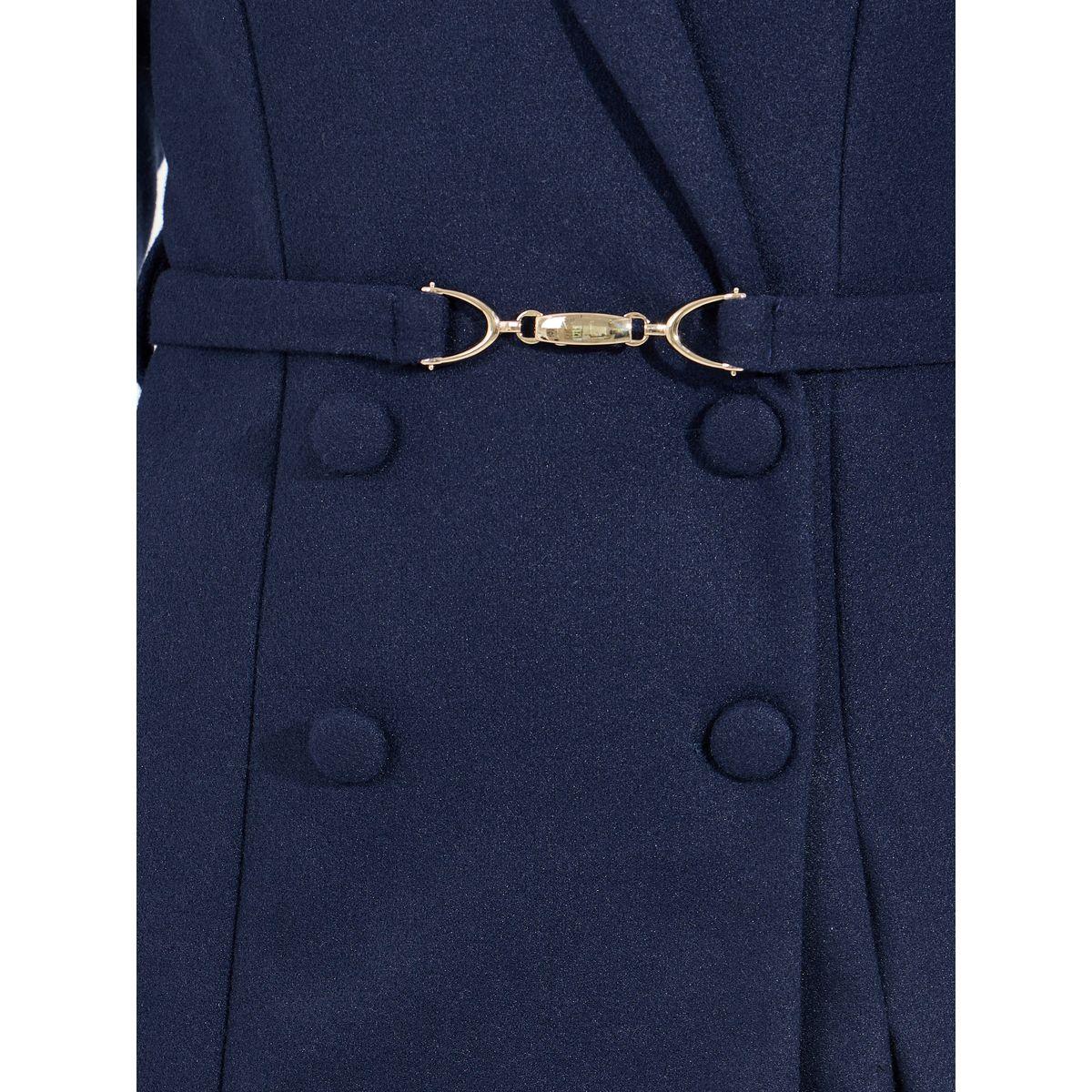 Styli Limited Notch Lapel Fit & Flare Wool Like Belted Blazer Midi Dress-women-clothing-dresses-image-3