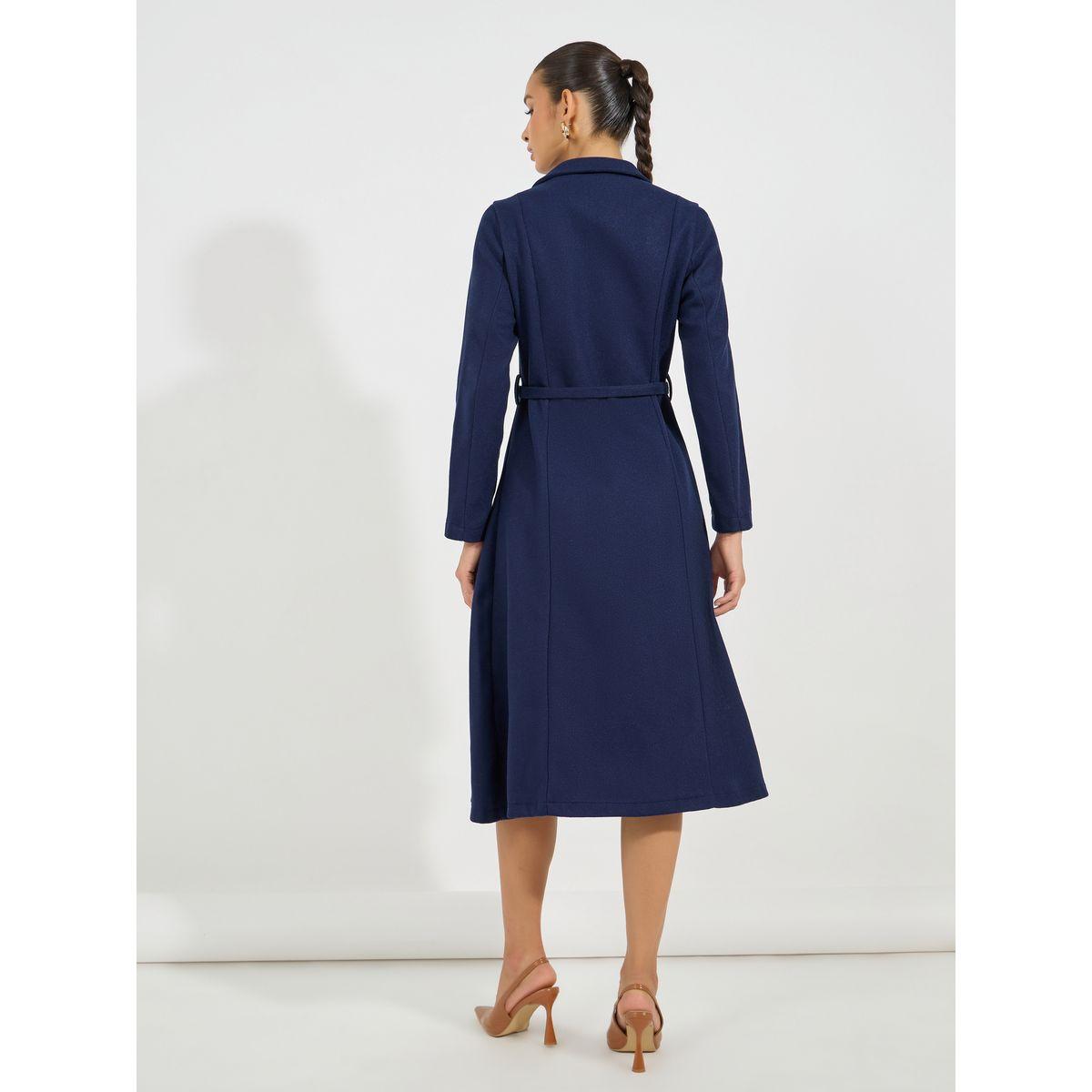 Styli Limited Notch Lapel Fit & Flare Wool Like Belted Blazer Midi Dress-women-clothing-dresses-image-6